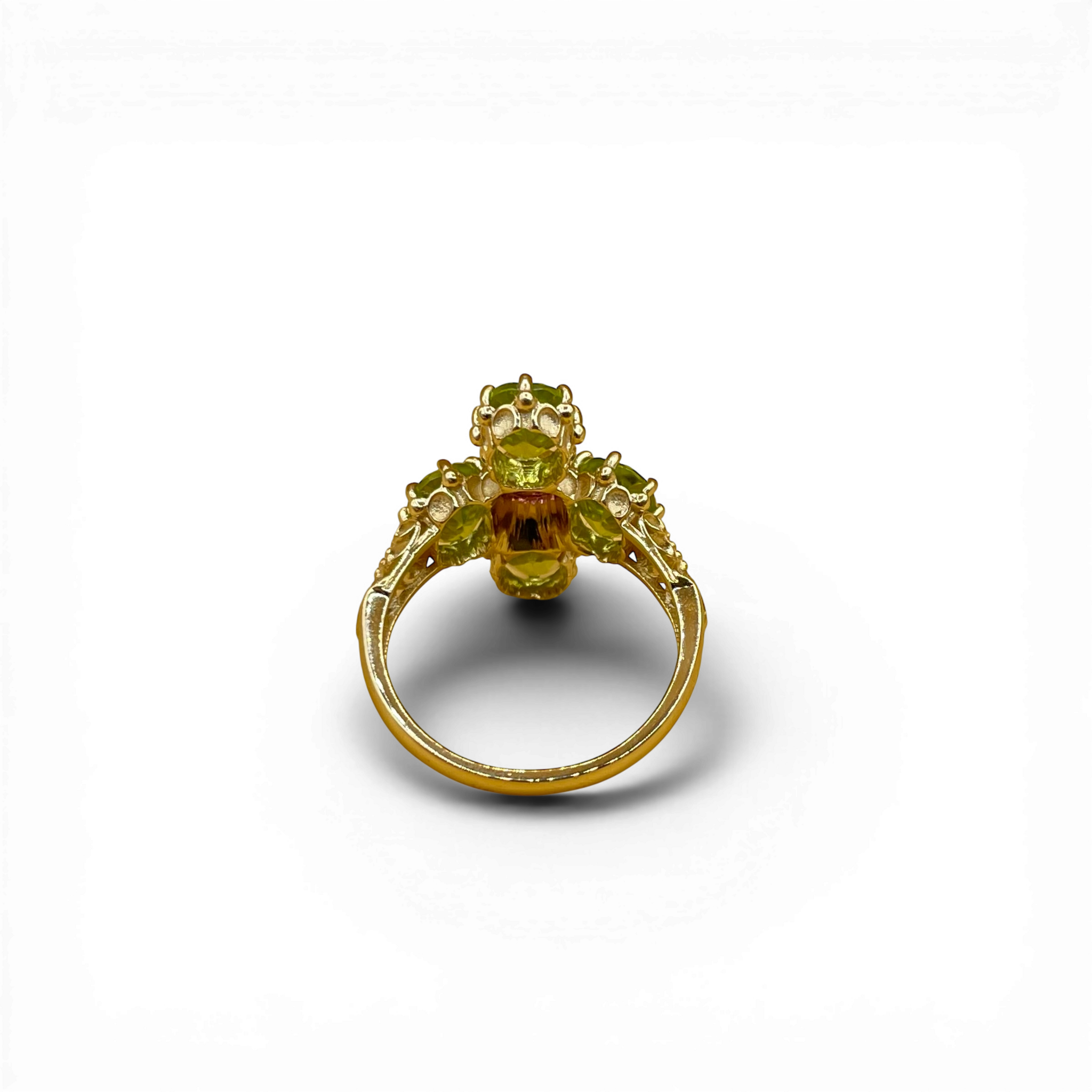 Peridot en roze toermalijn klaver