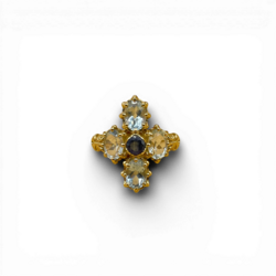 Aquamarine sapphire clover