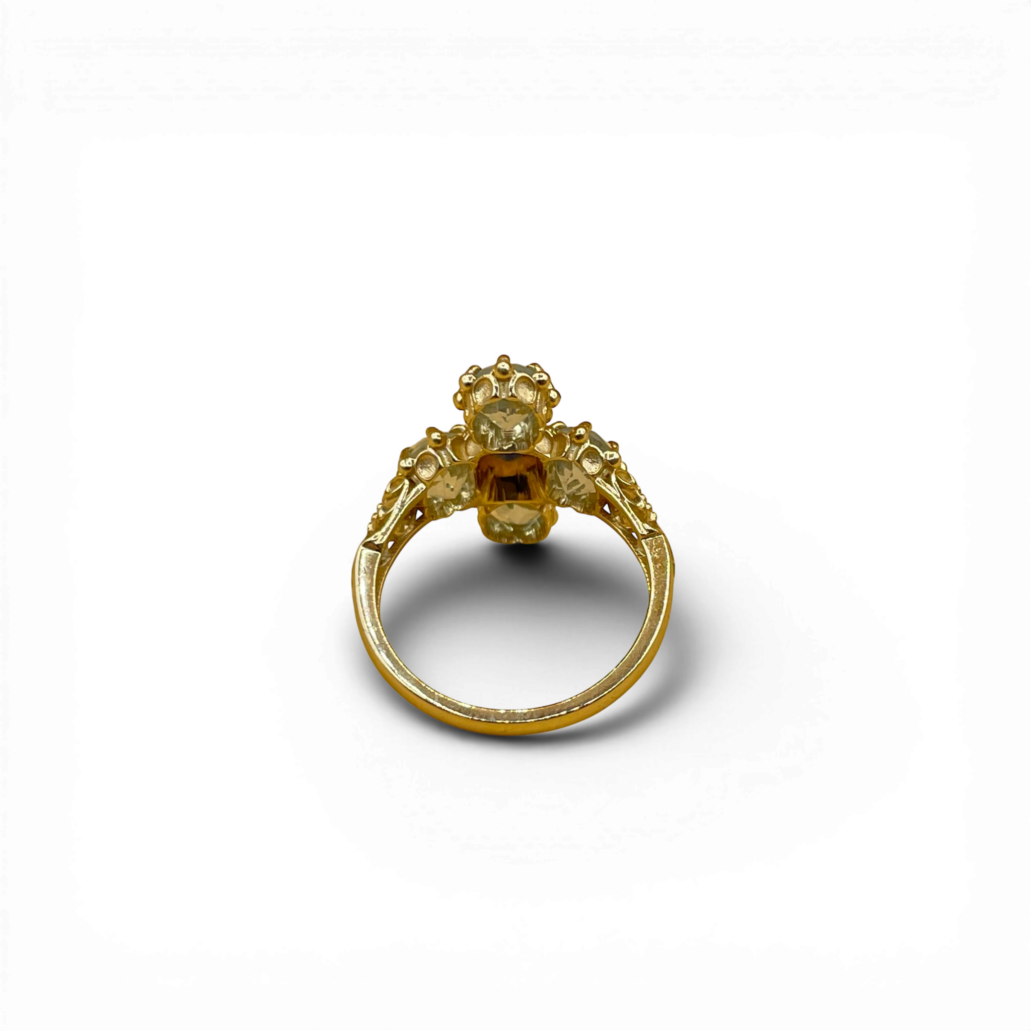 Aquamarijn en blauwe saffier klaver