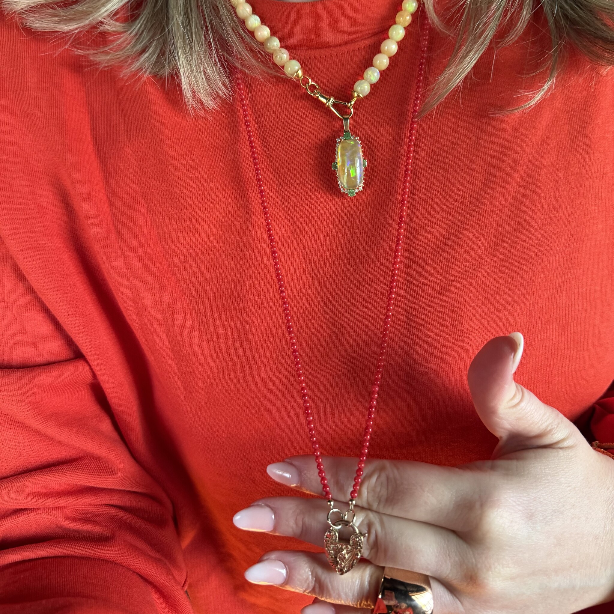 Antiek koraal ketting