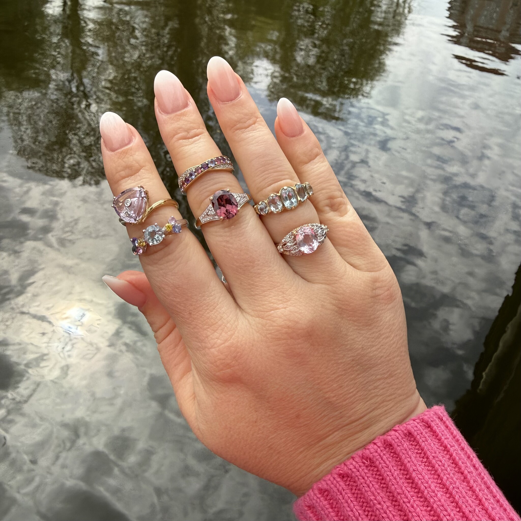 L Aquamarijn Saffier Tanzanite