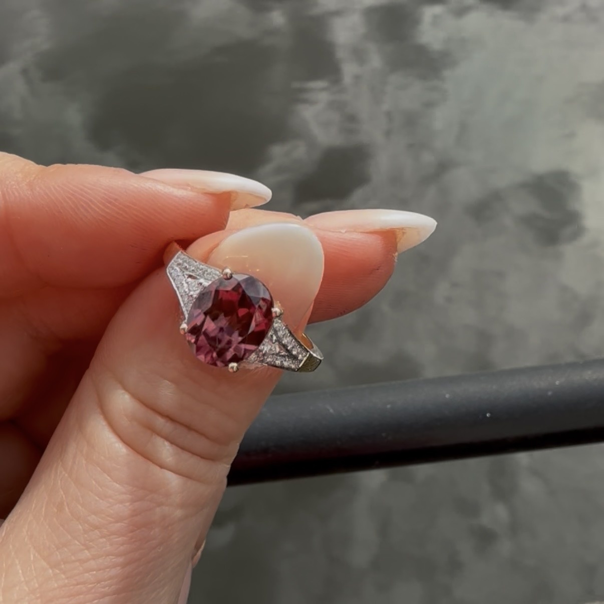 Diamant roze toermalijn