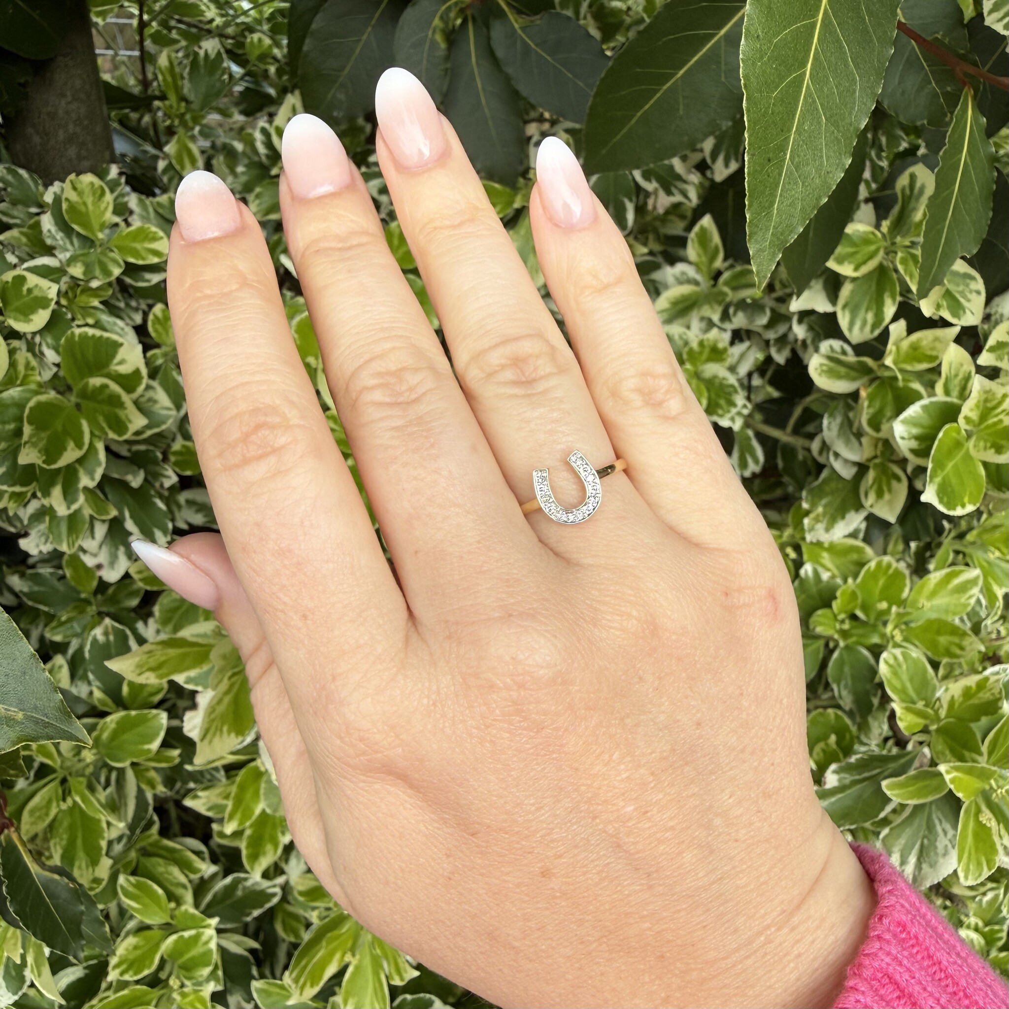 Hoefijzer paarden ring diamant