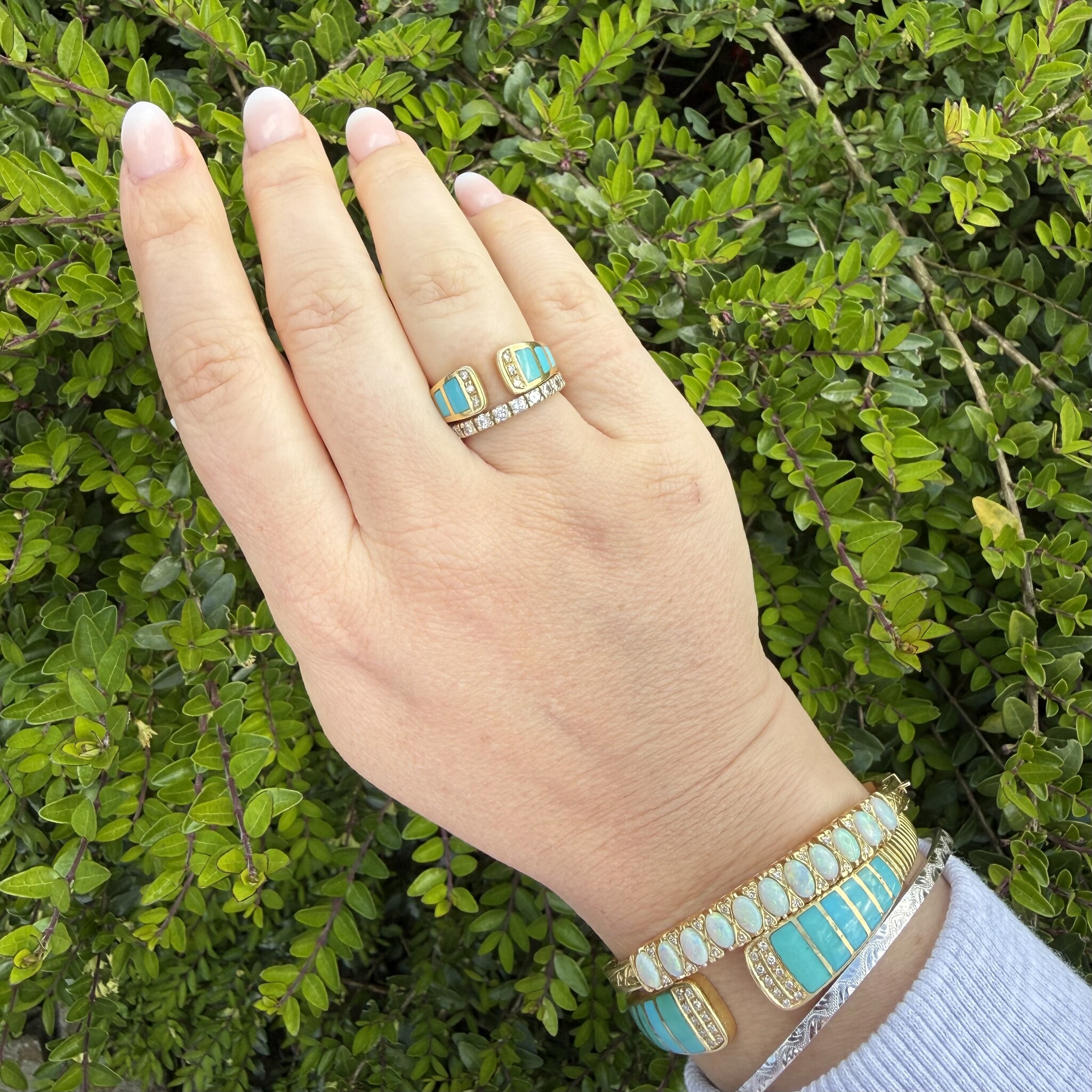 Turquoise diamant armband