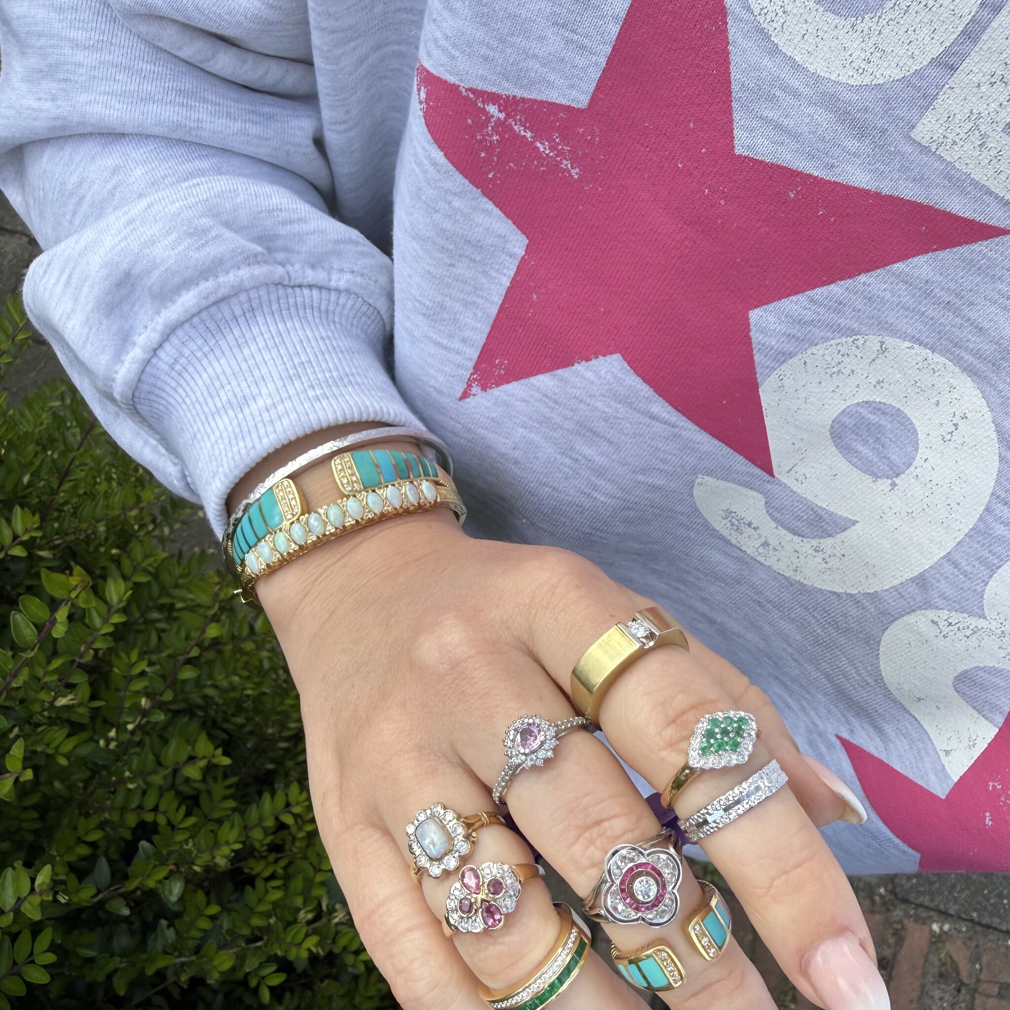 Turquoise diamant armband