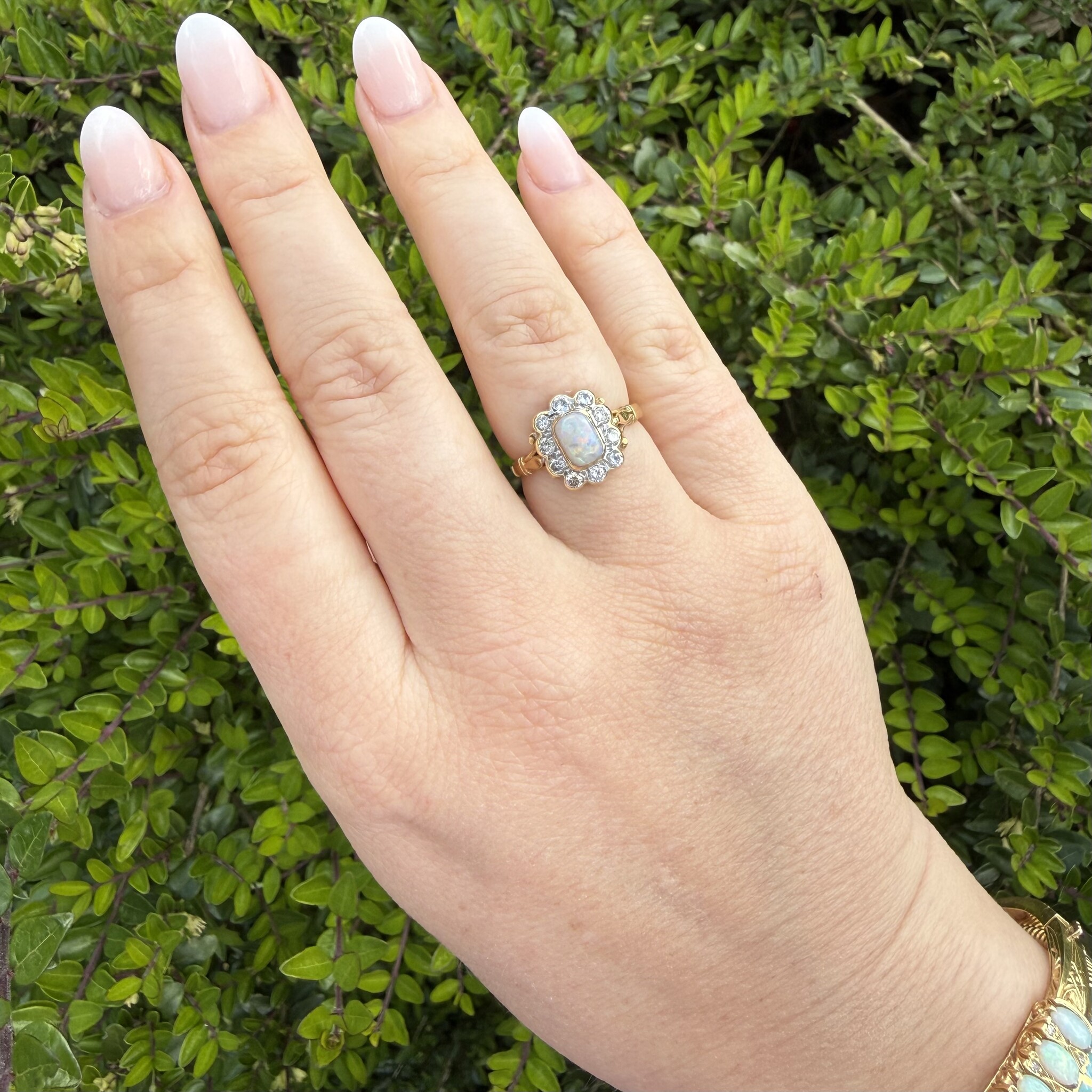 Opaal en .55ct diamant