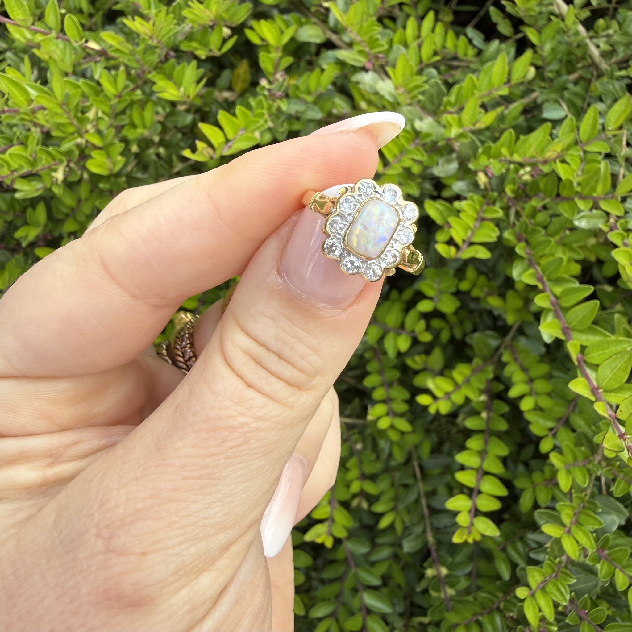 Opaal en .55ct diamant