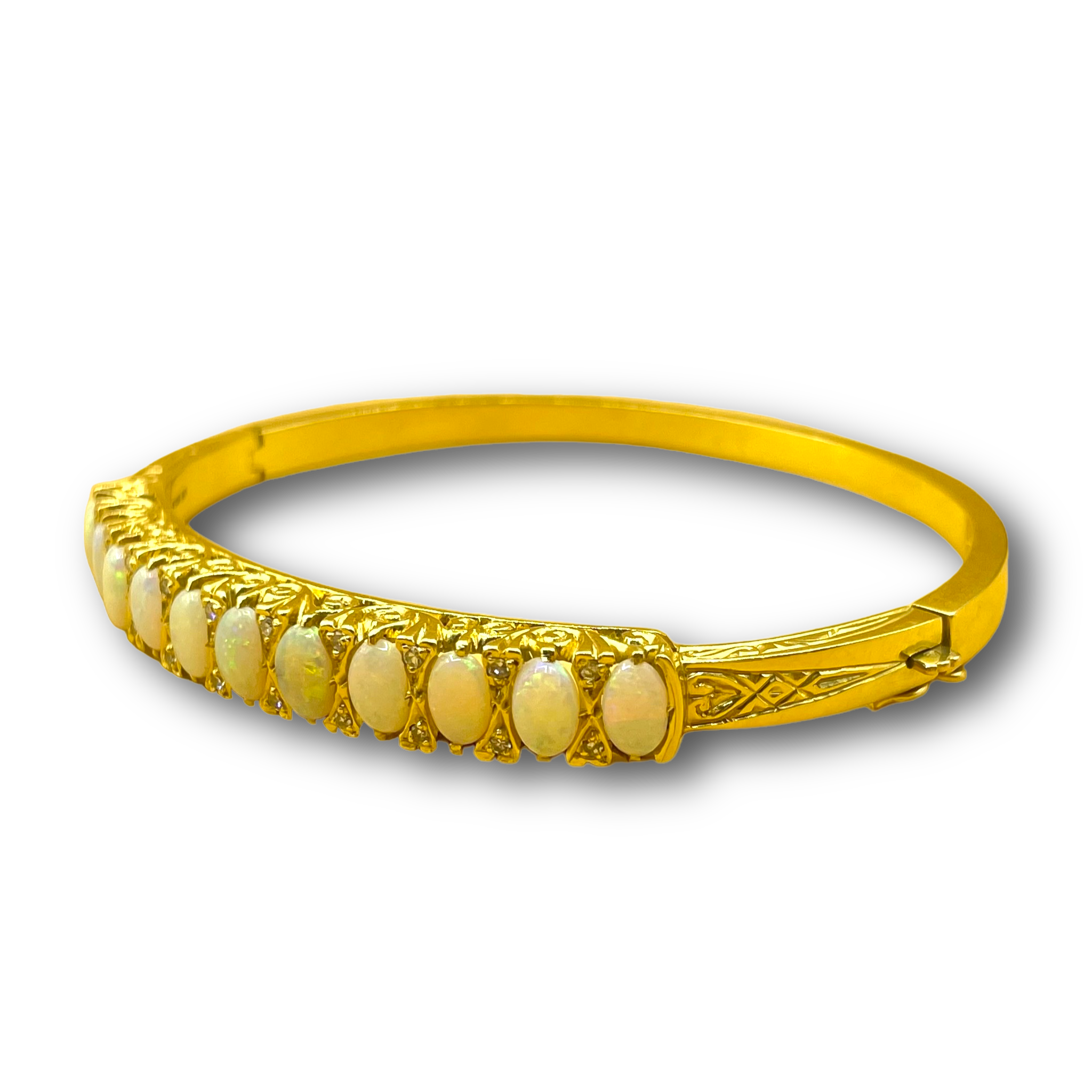 Opaal en diamant  armband