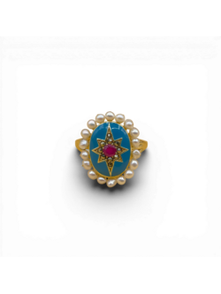 Enamel ruby blue pearl
