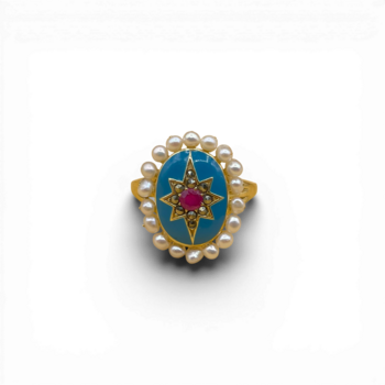 Enamel ruby blue pearl