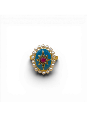Enamel ruby blue pearl