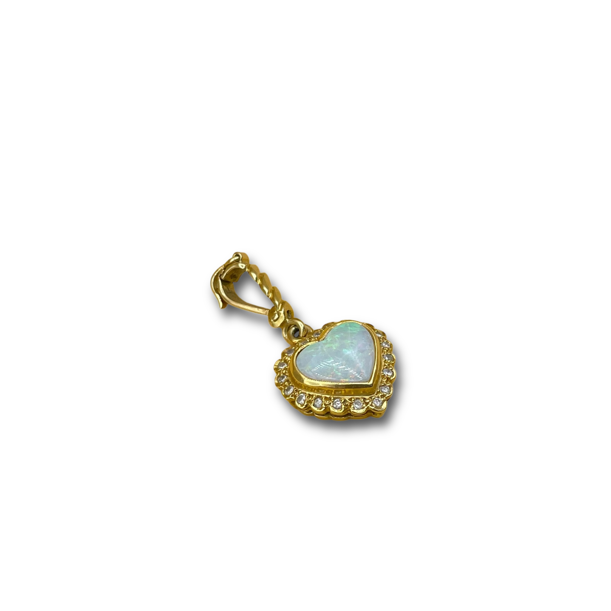 Hart opaal diamant hanger