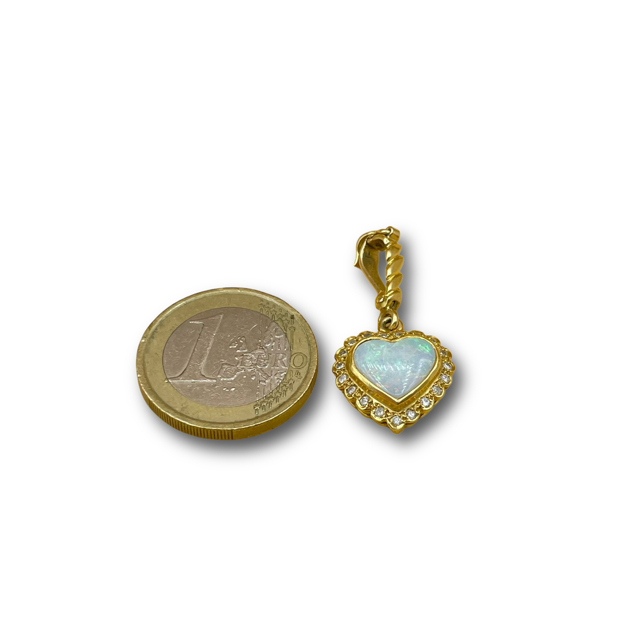Hart opaal diamant hanger