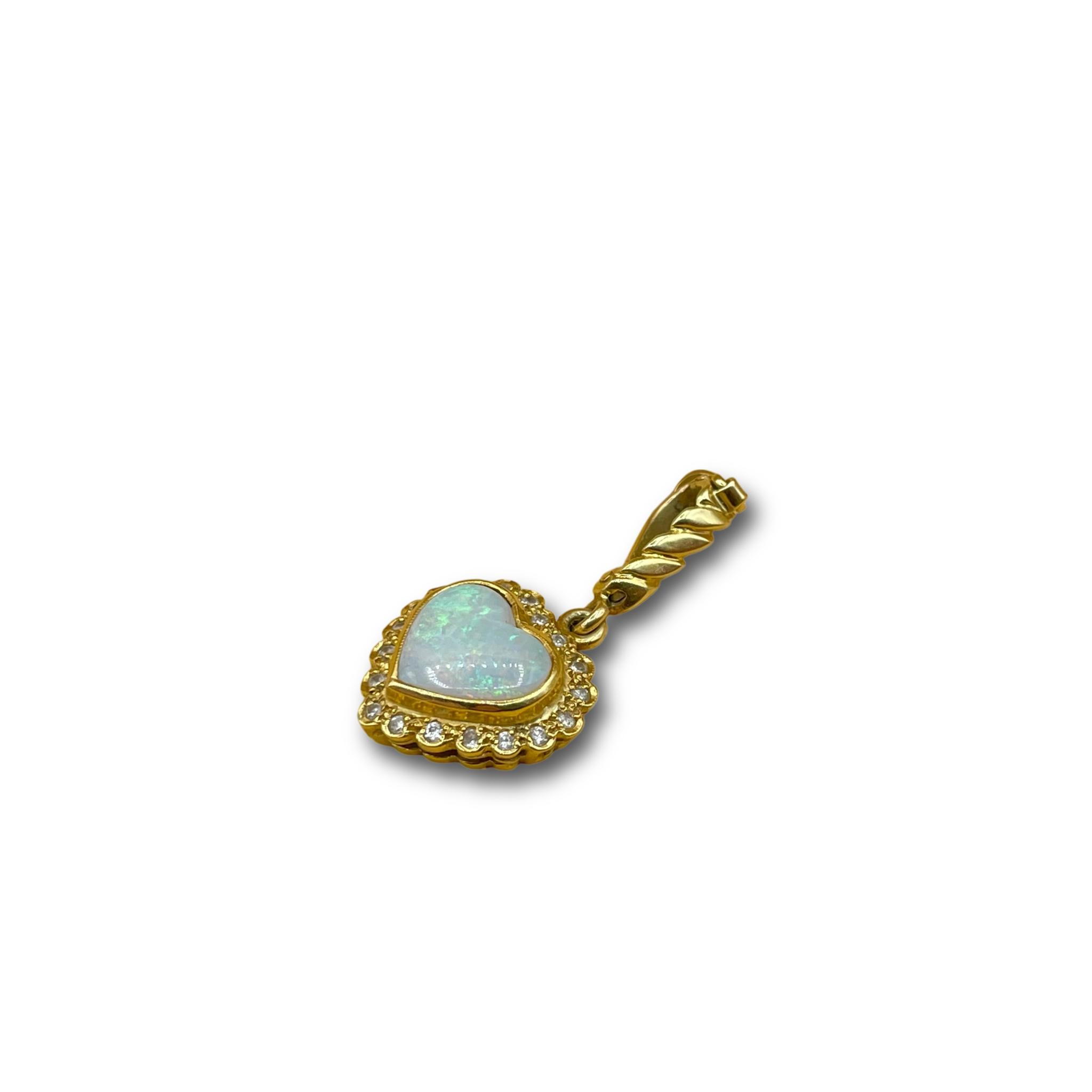 Hart opaal diamant hanger
