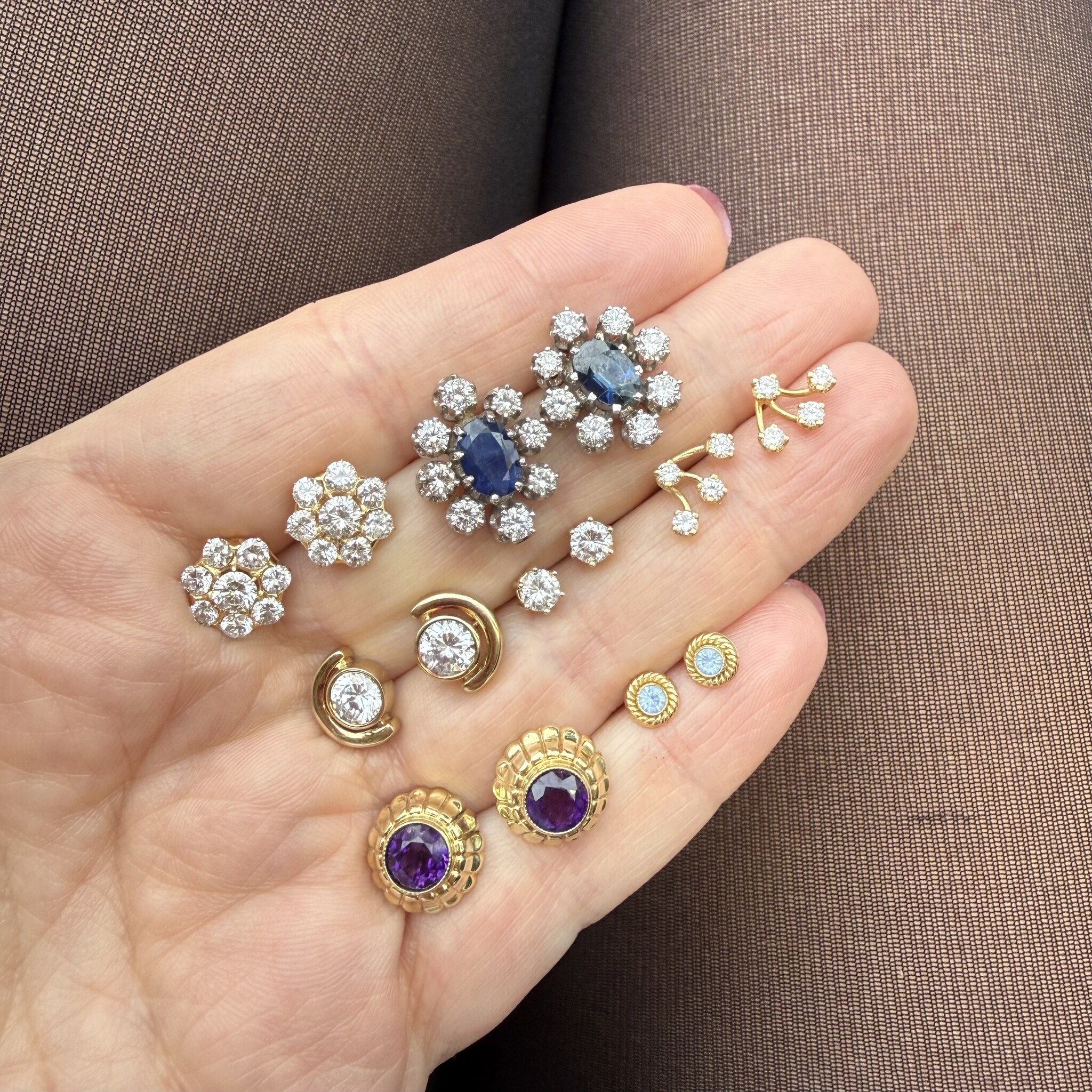 Diamanten oorbellen