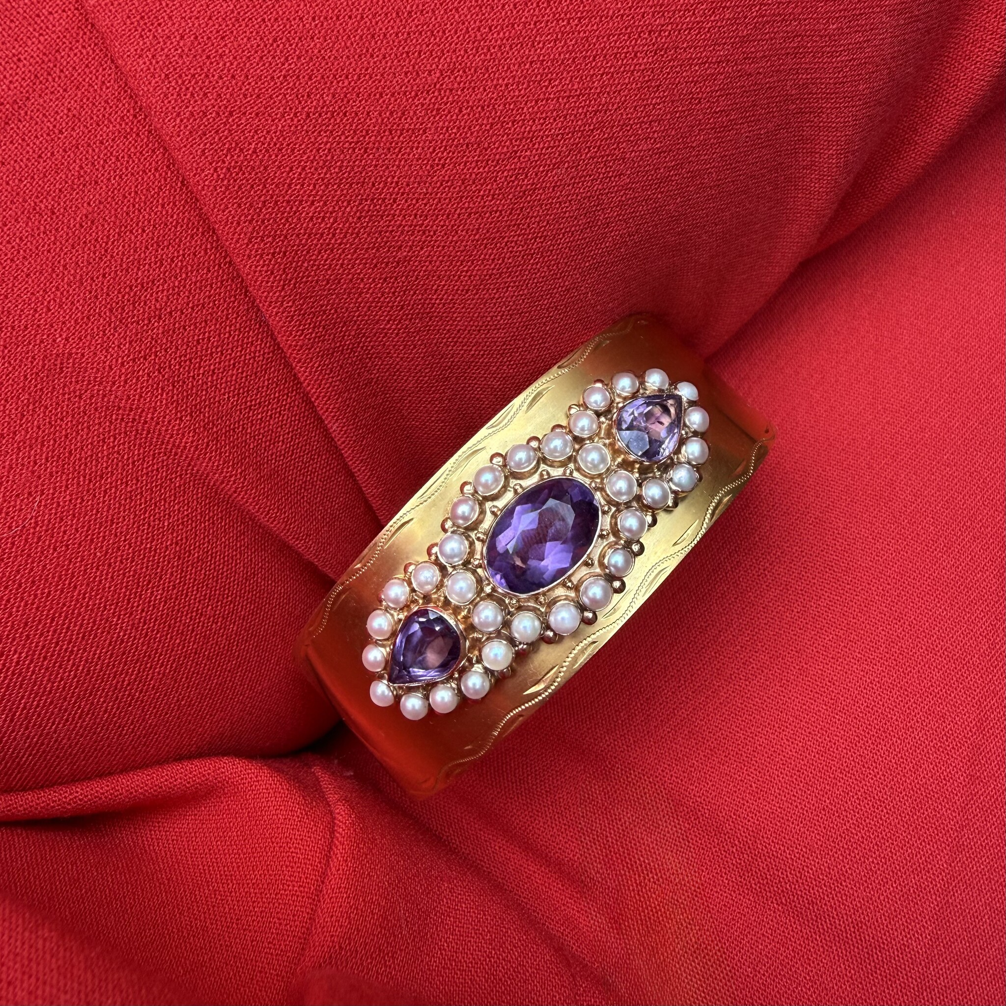 Amethyst parel armband