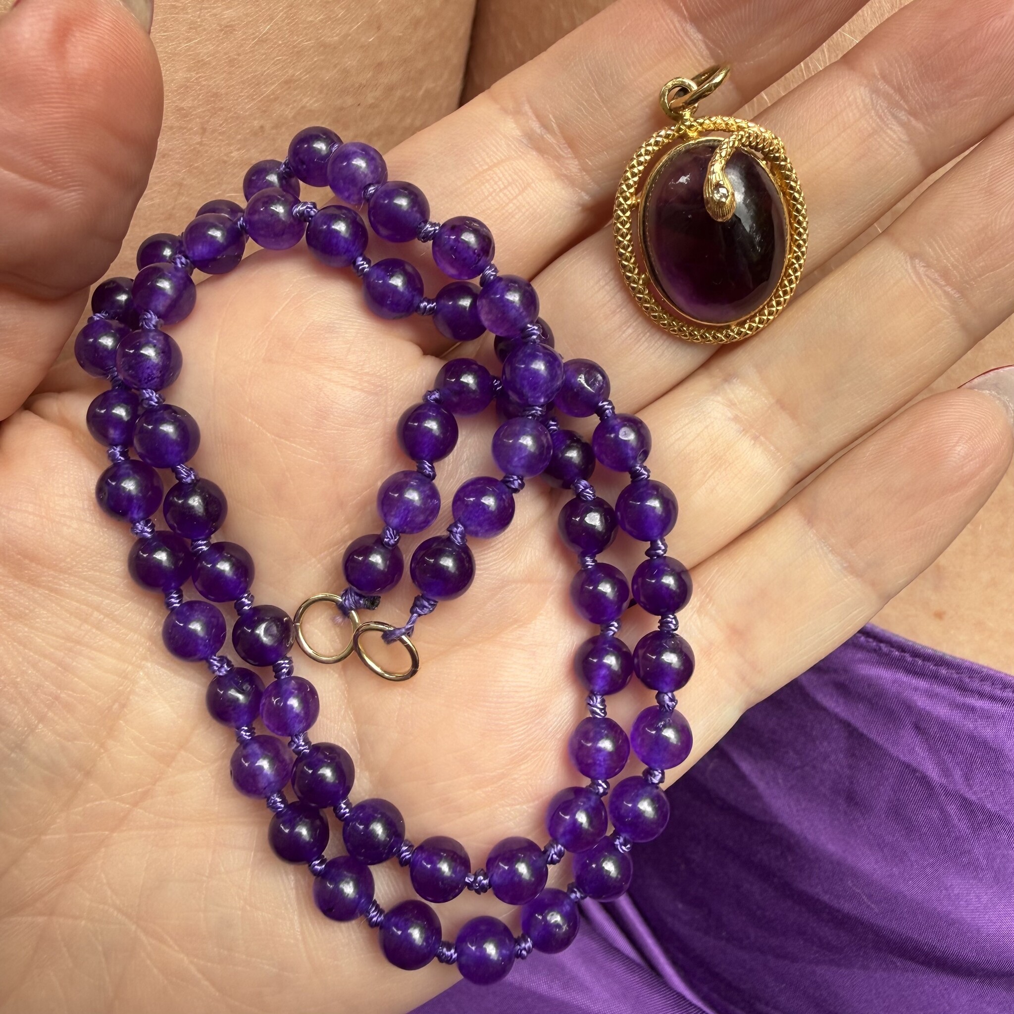 Ketting amethist paars