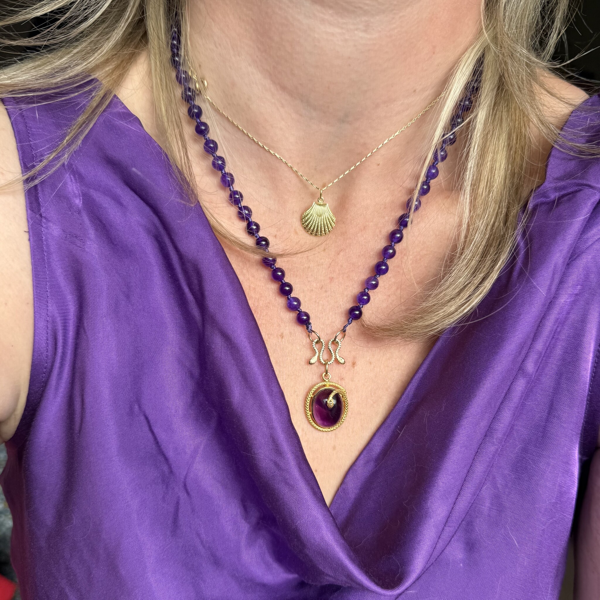 Ketting amethist paars
