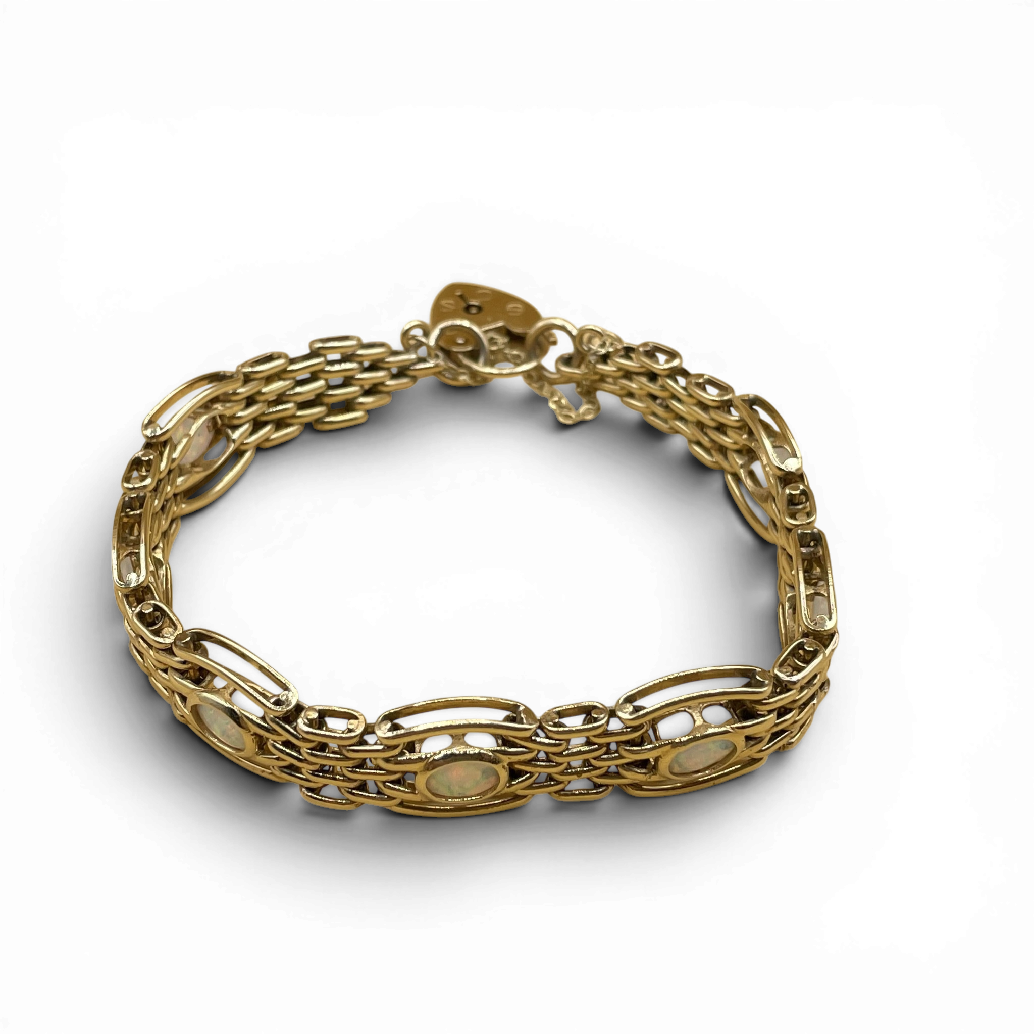 Opaal armband hart slot