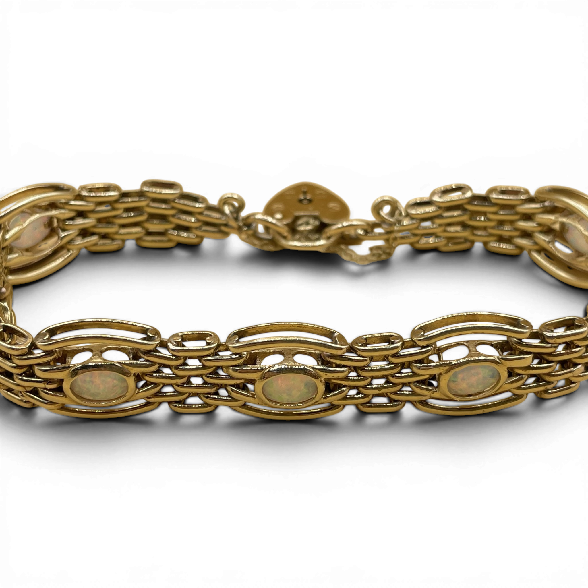 Opaal armband hart slot