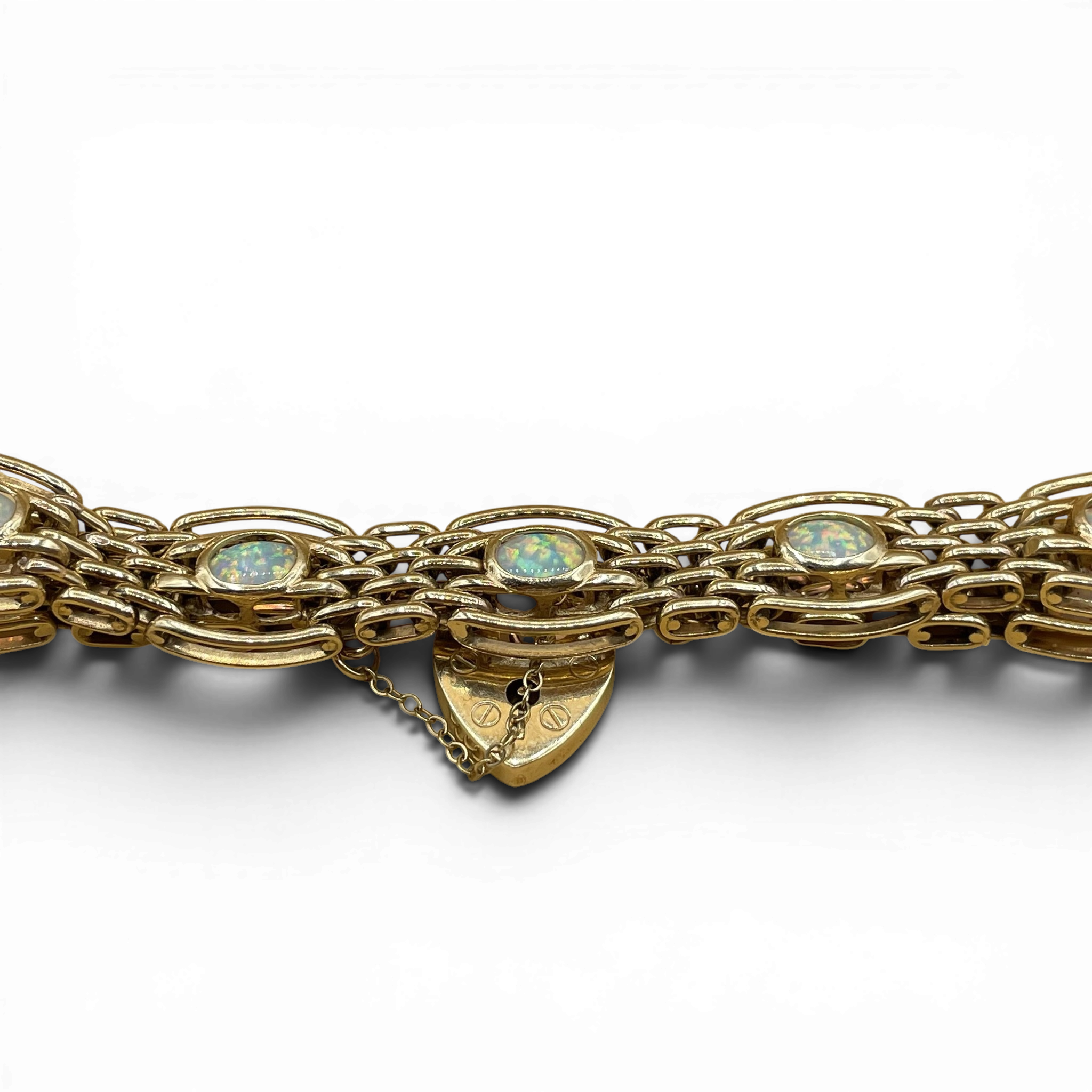Opaal armband hart slot
