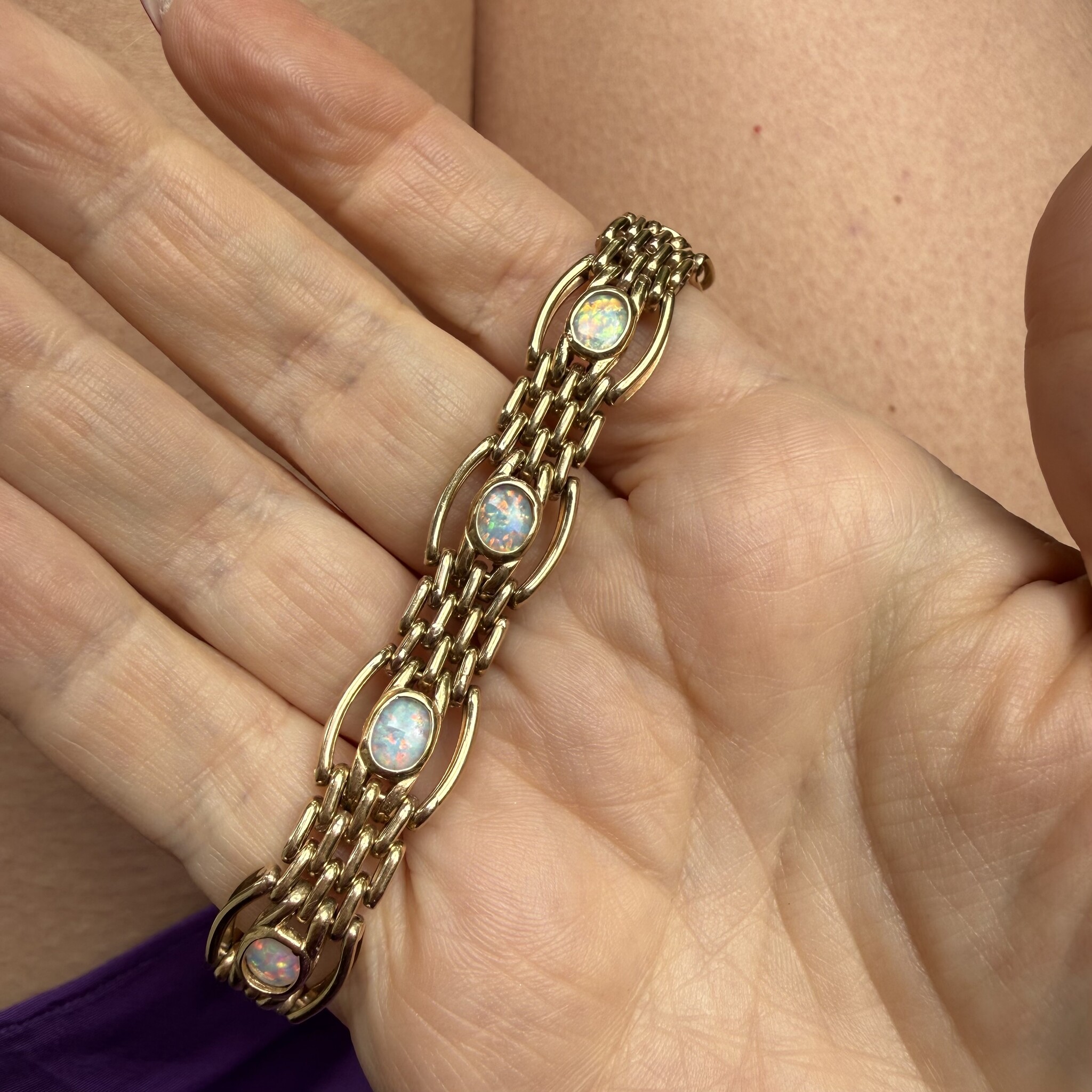 Opaal armband hart slot