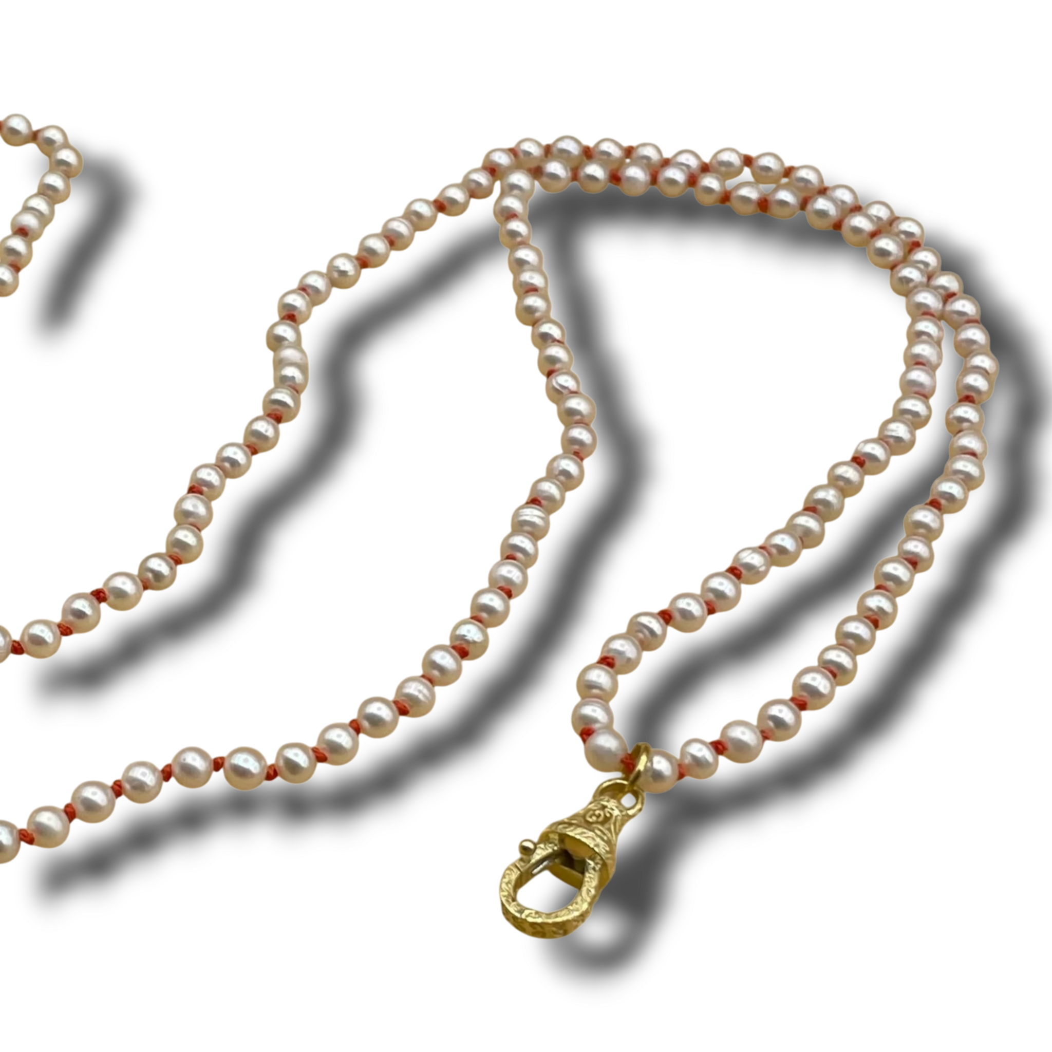 Parel musqueton sluiting ketting