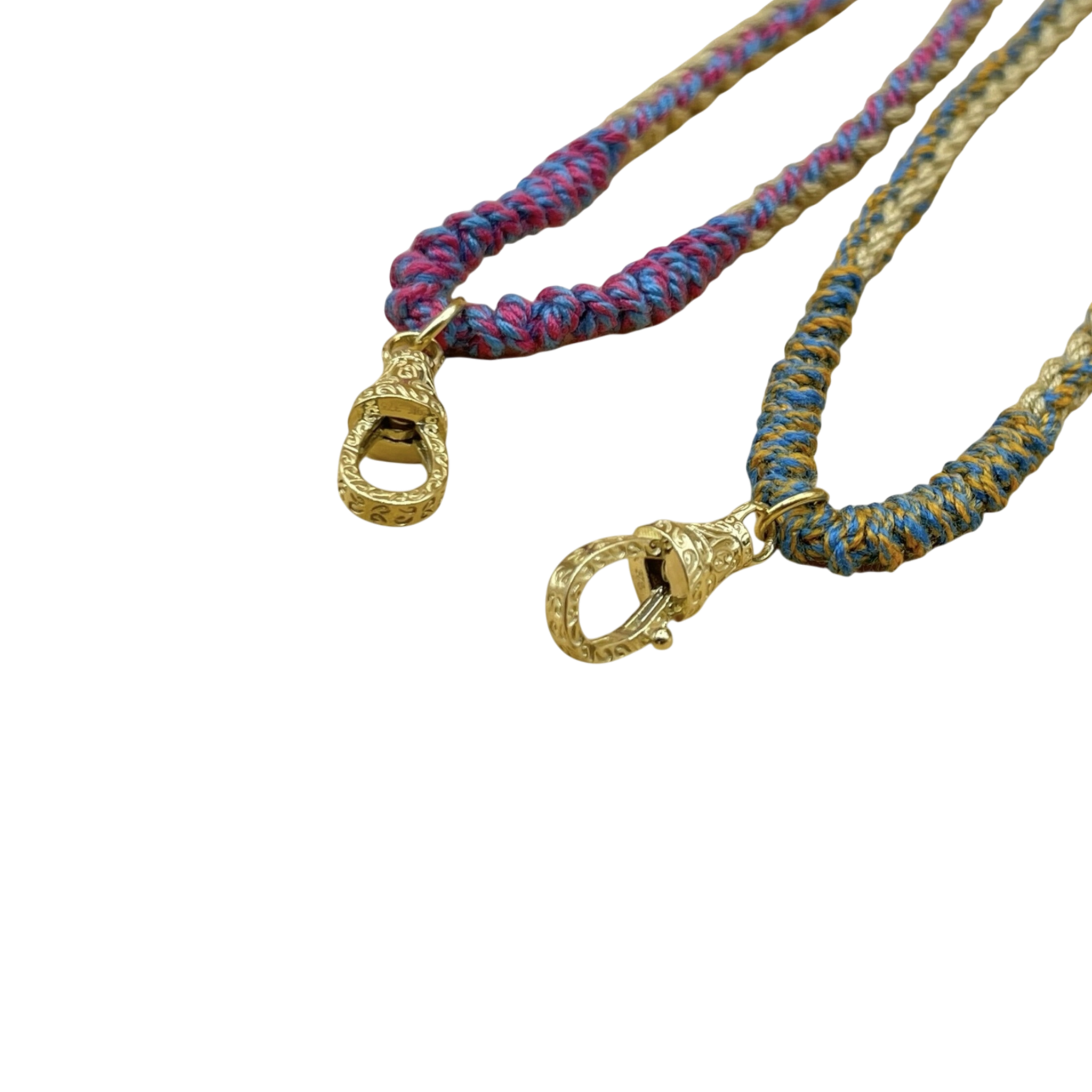 Gevlochten ketting musqueton