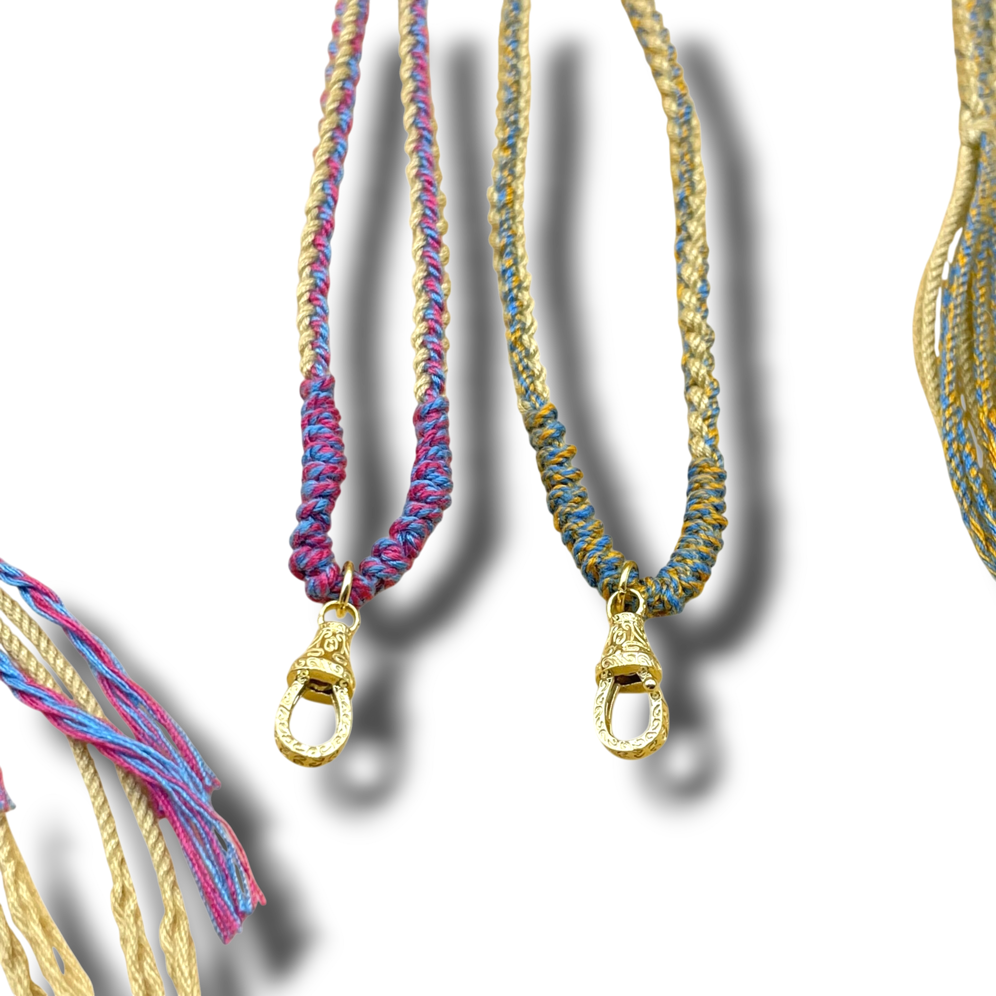 Gevlochten ketting musqueton