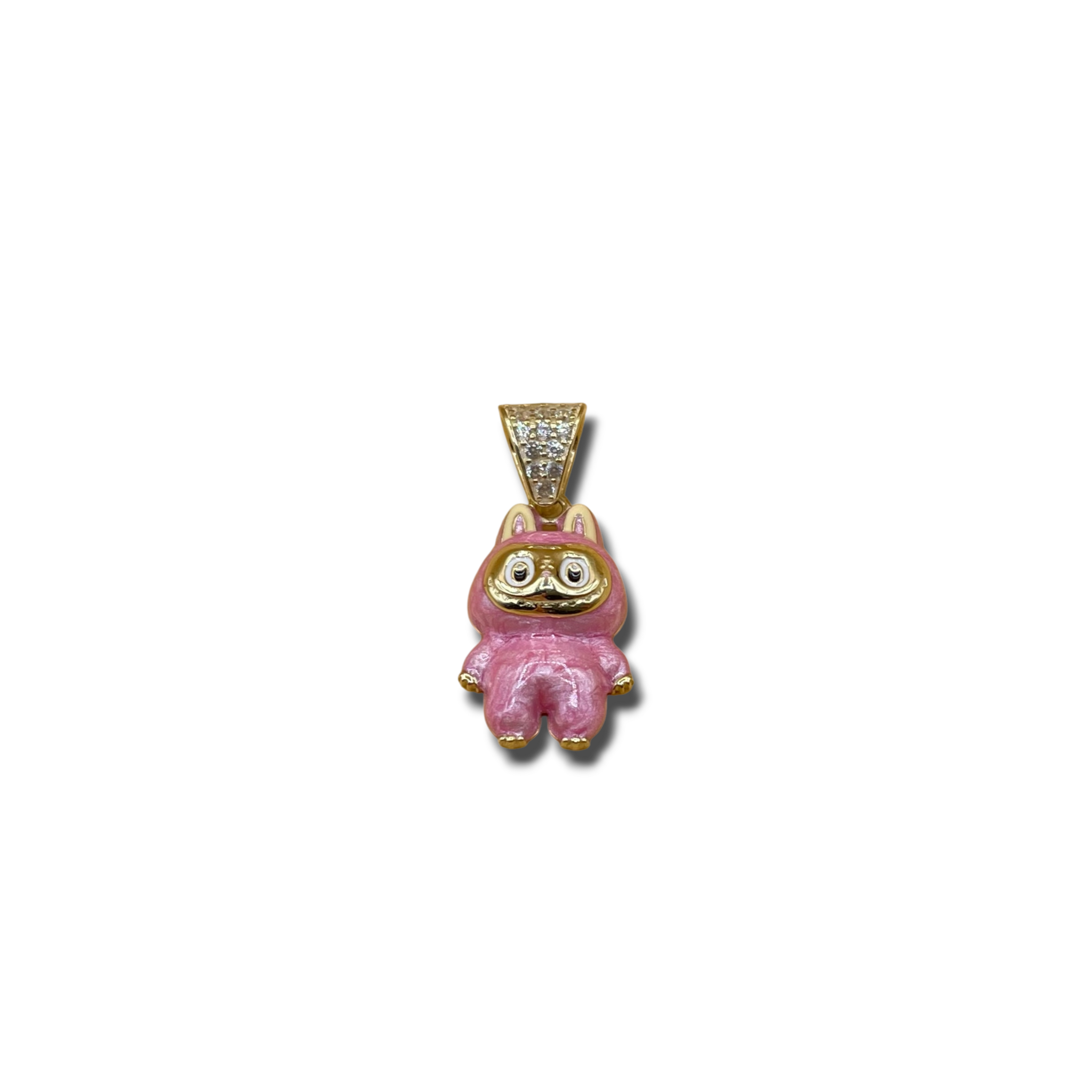Beer konijn roze emaille Hanger