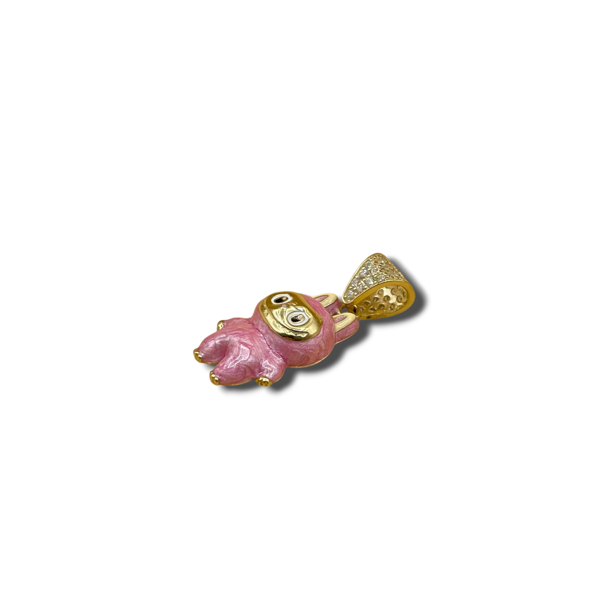 Beer konijn roze emaille Hanger