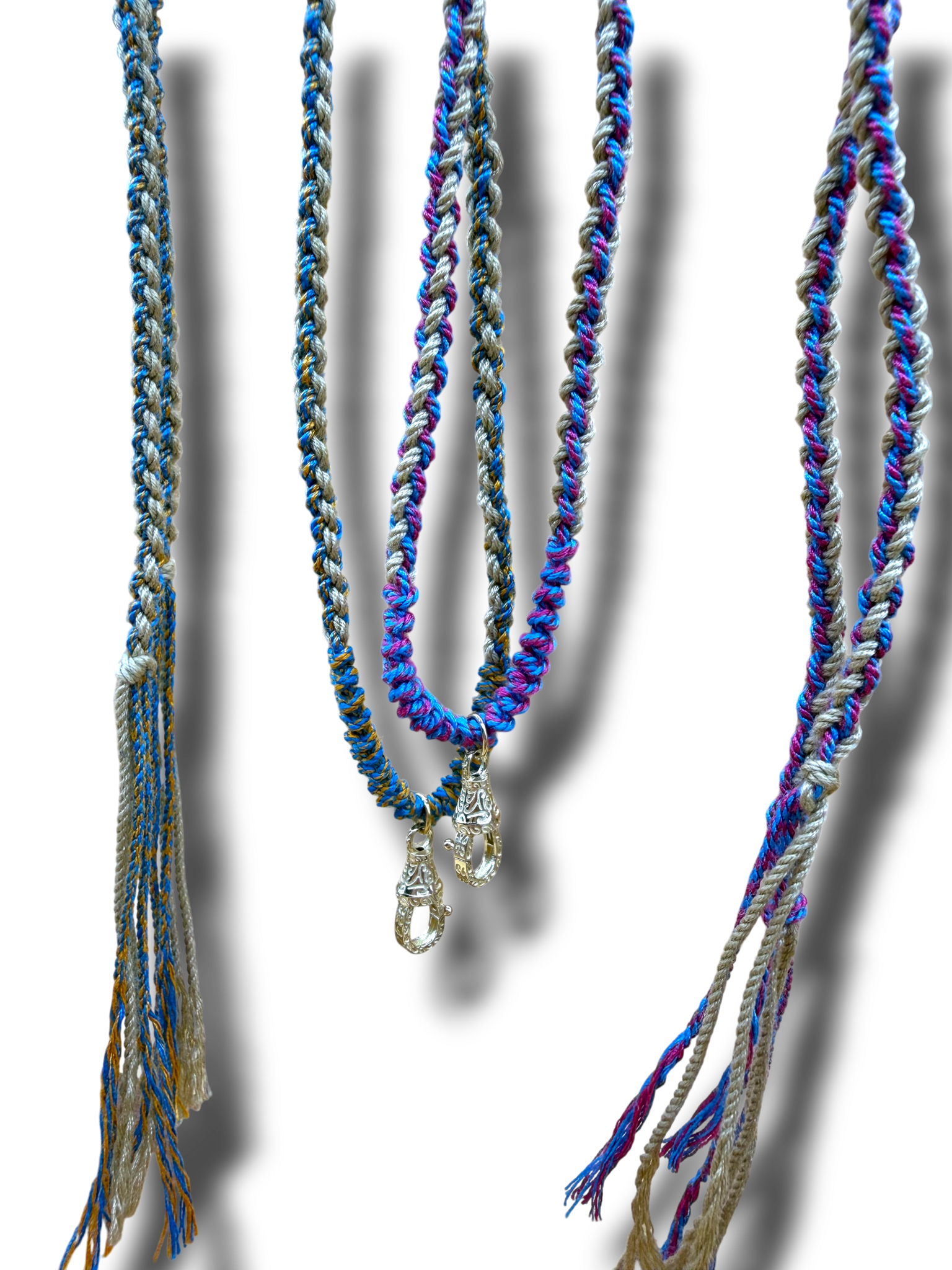 Gevlochten ketting musqueton