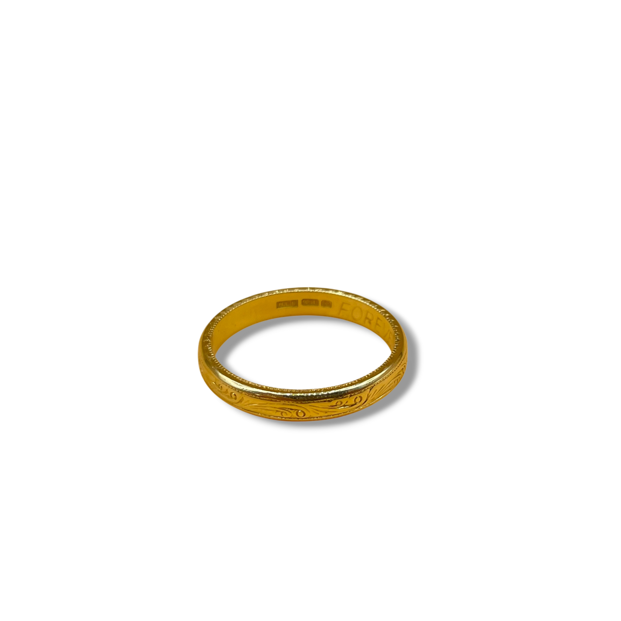 Antieke gegraveerde band ring