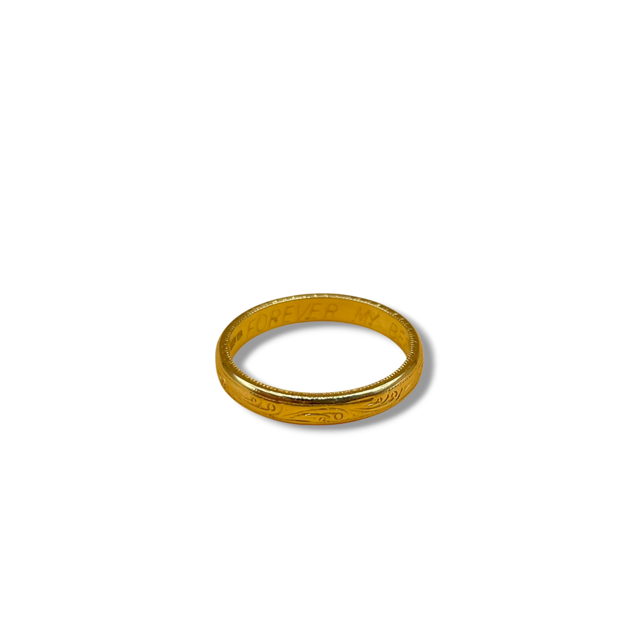 Antieke gegraveerde band ring