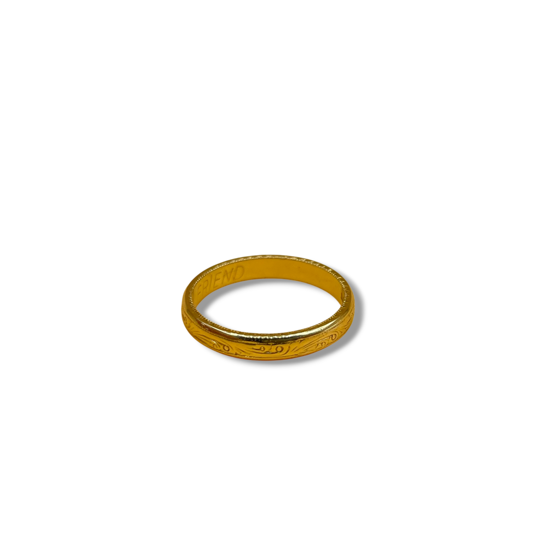 Antieke gegraveerde band ring