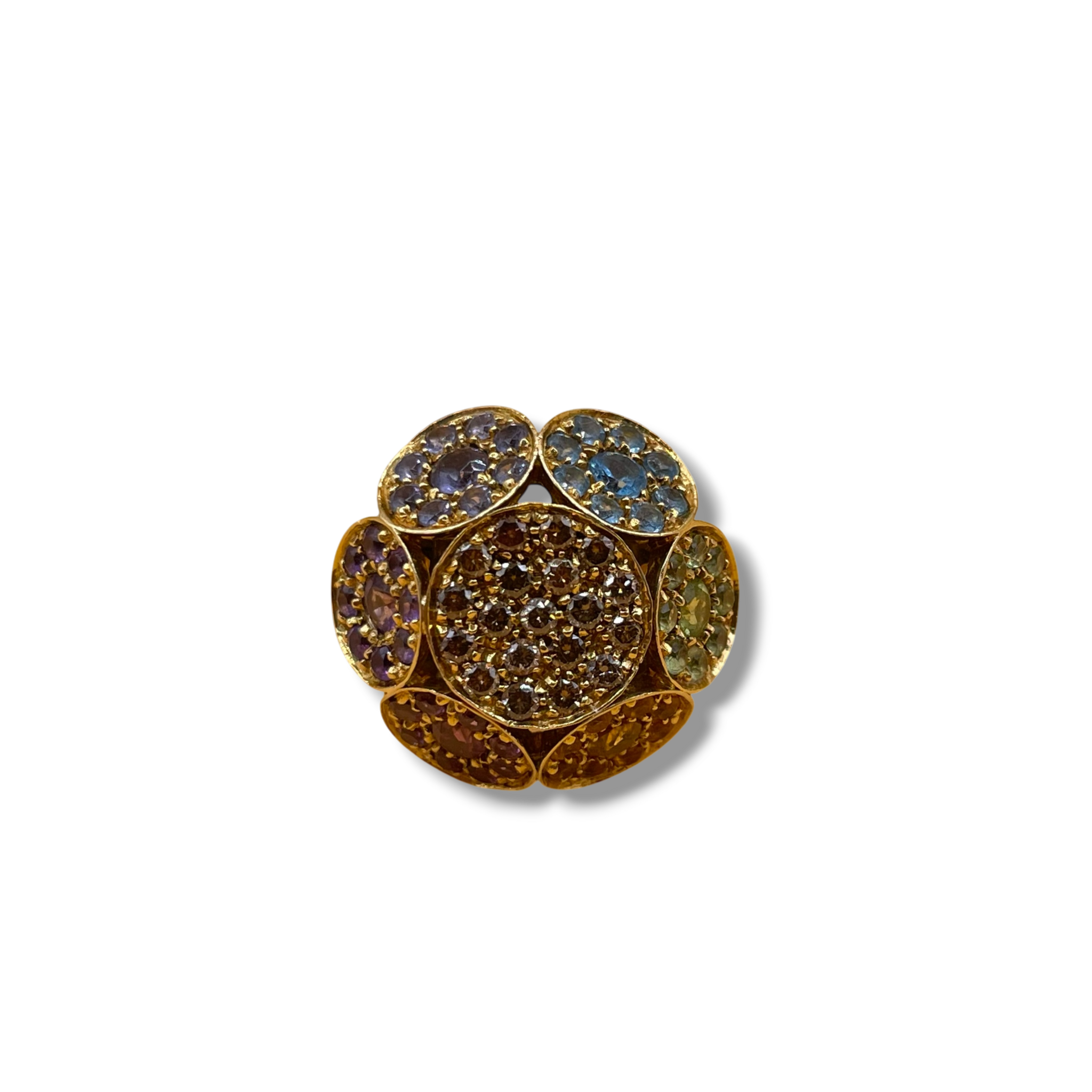 Amethist, toermalijn, topaas, bruine diamant bloem