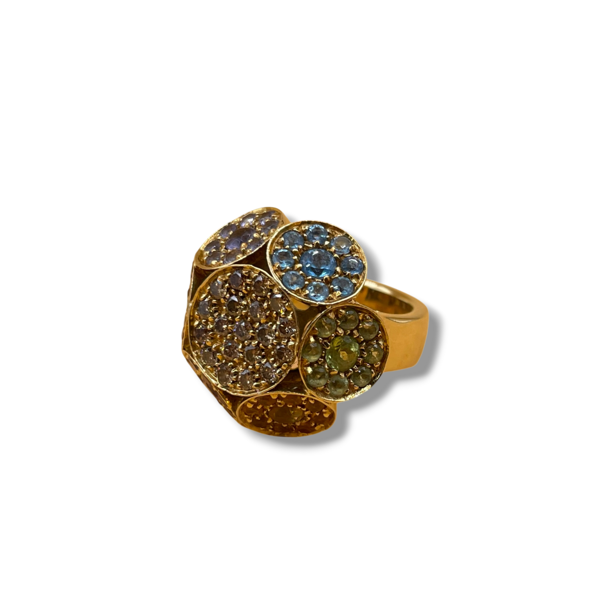 Amethist, toermalijn, topaas, bruine diamant bloem