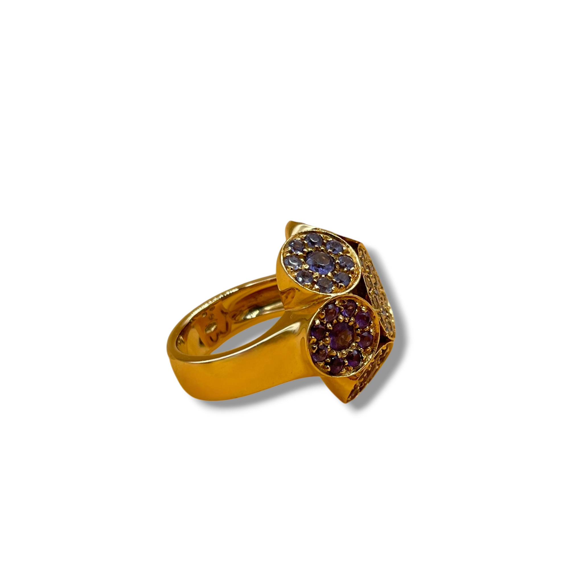 Amethist, toermalijn, topaas, bruine diamant bloem