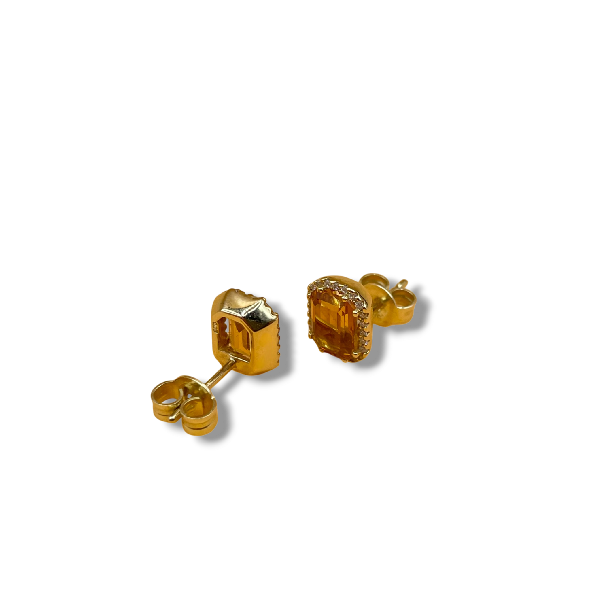 Citrine diamant oorbellen