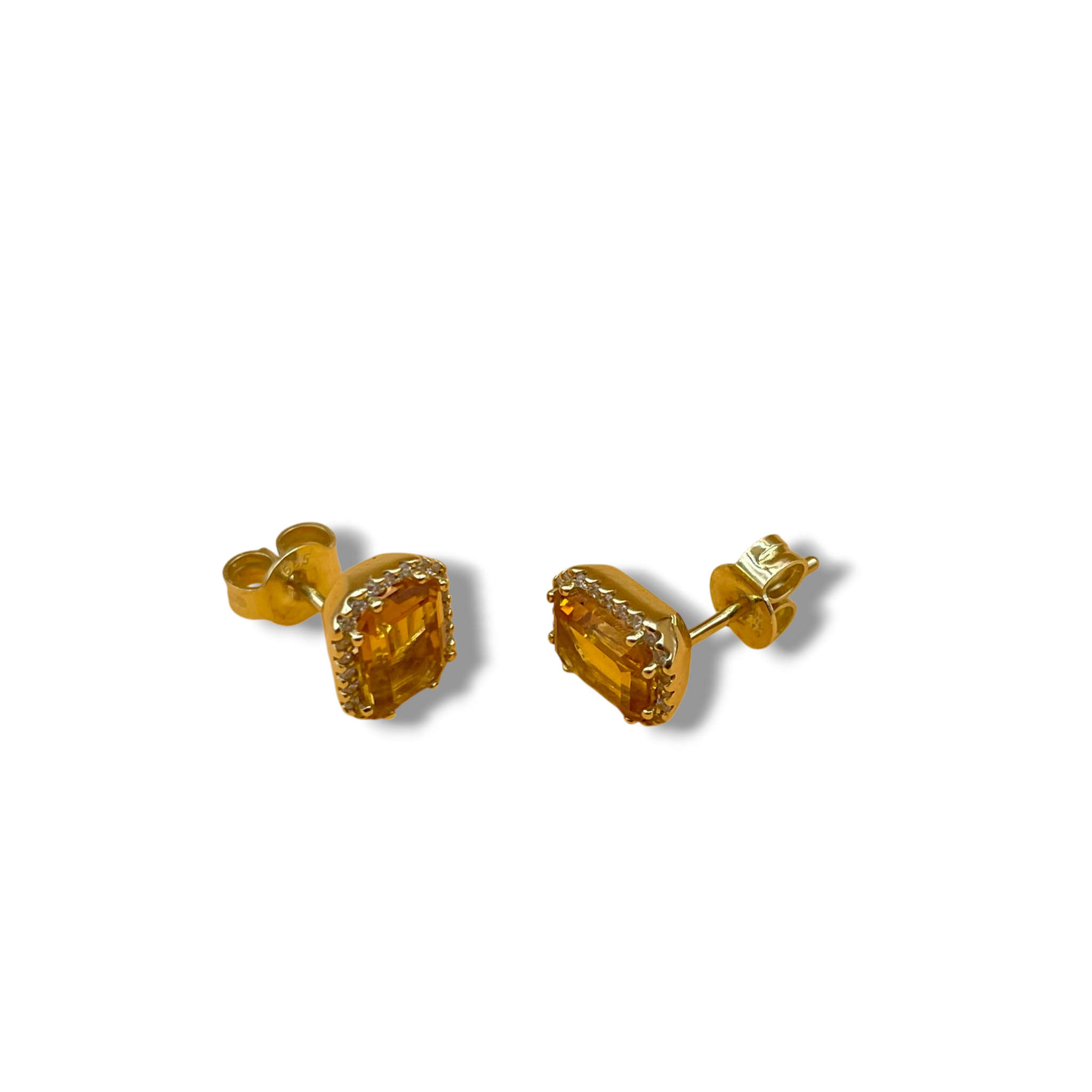 Citrine diamant oorbellen