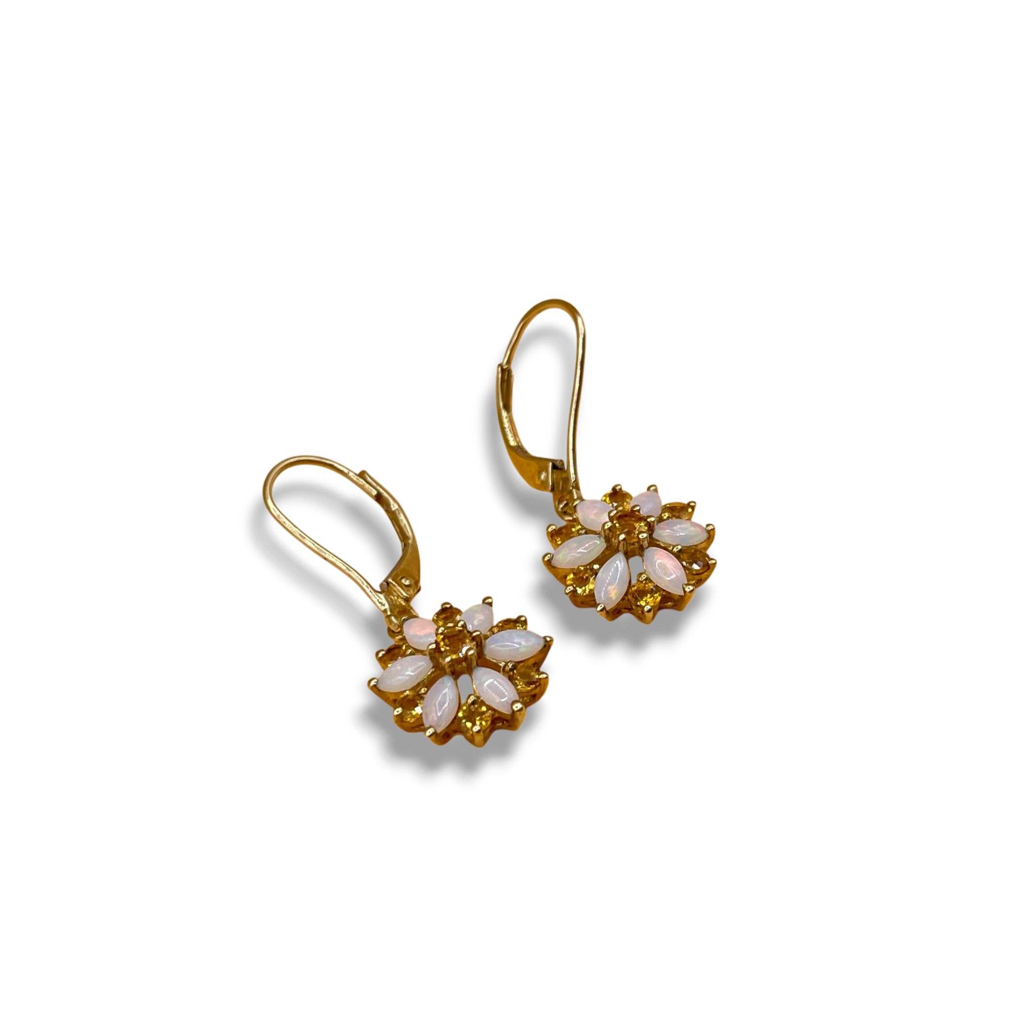 Opaal citrine oorbellen