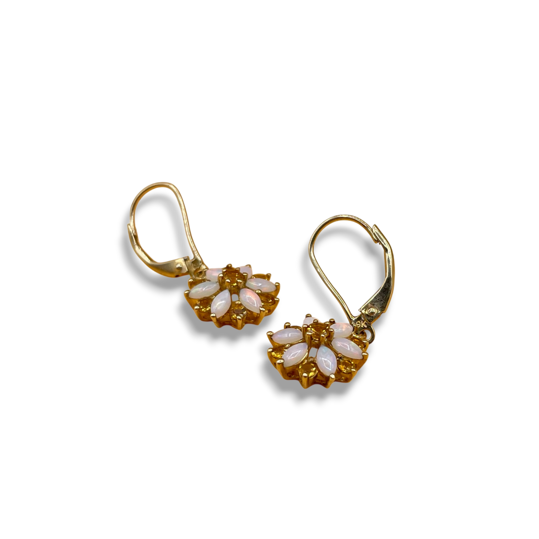 Opaal citrine oorbellen