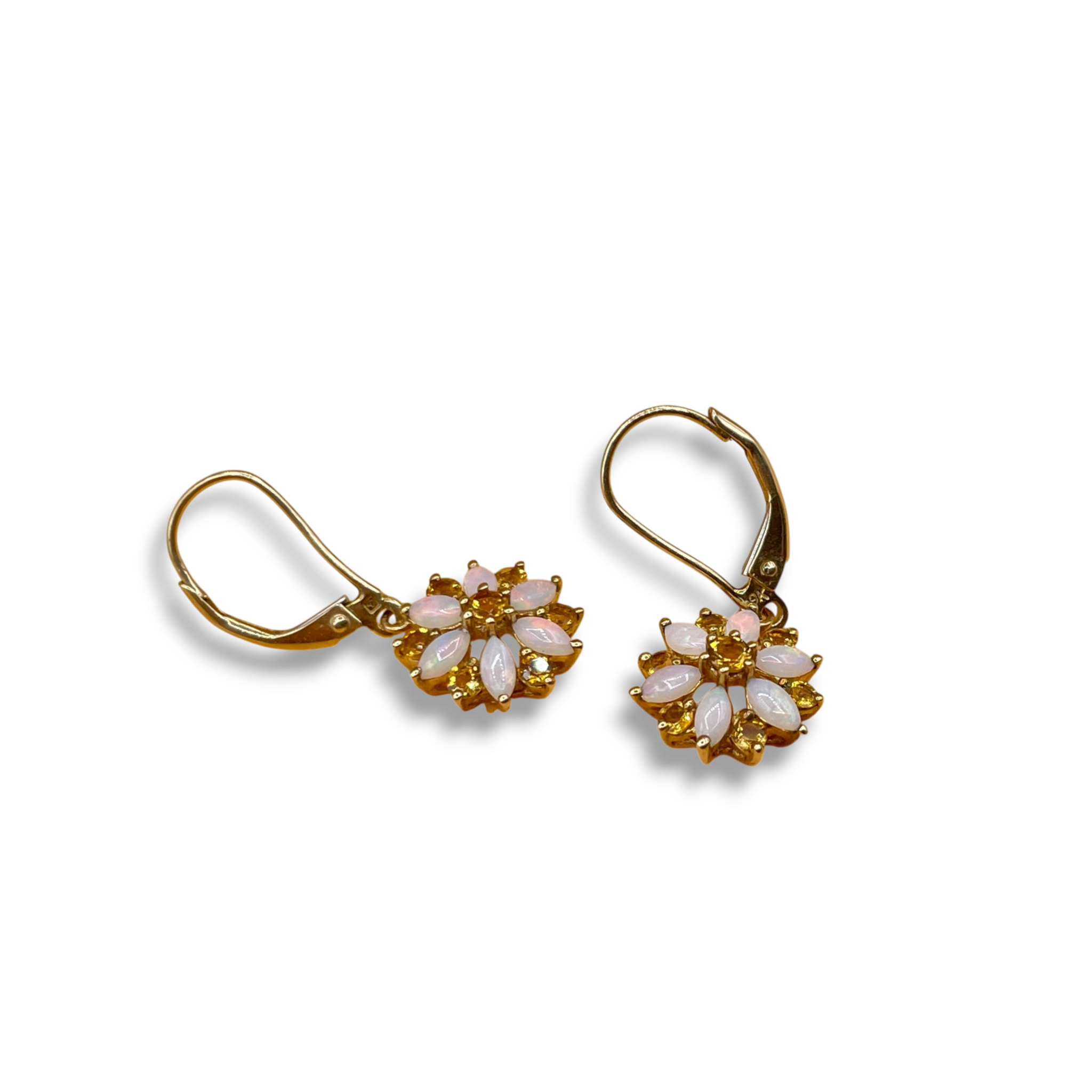 Opaal citrine oorbellen