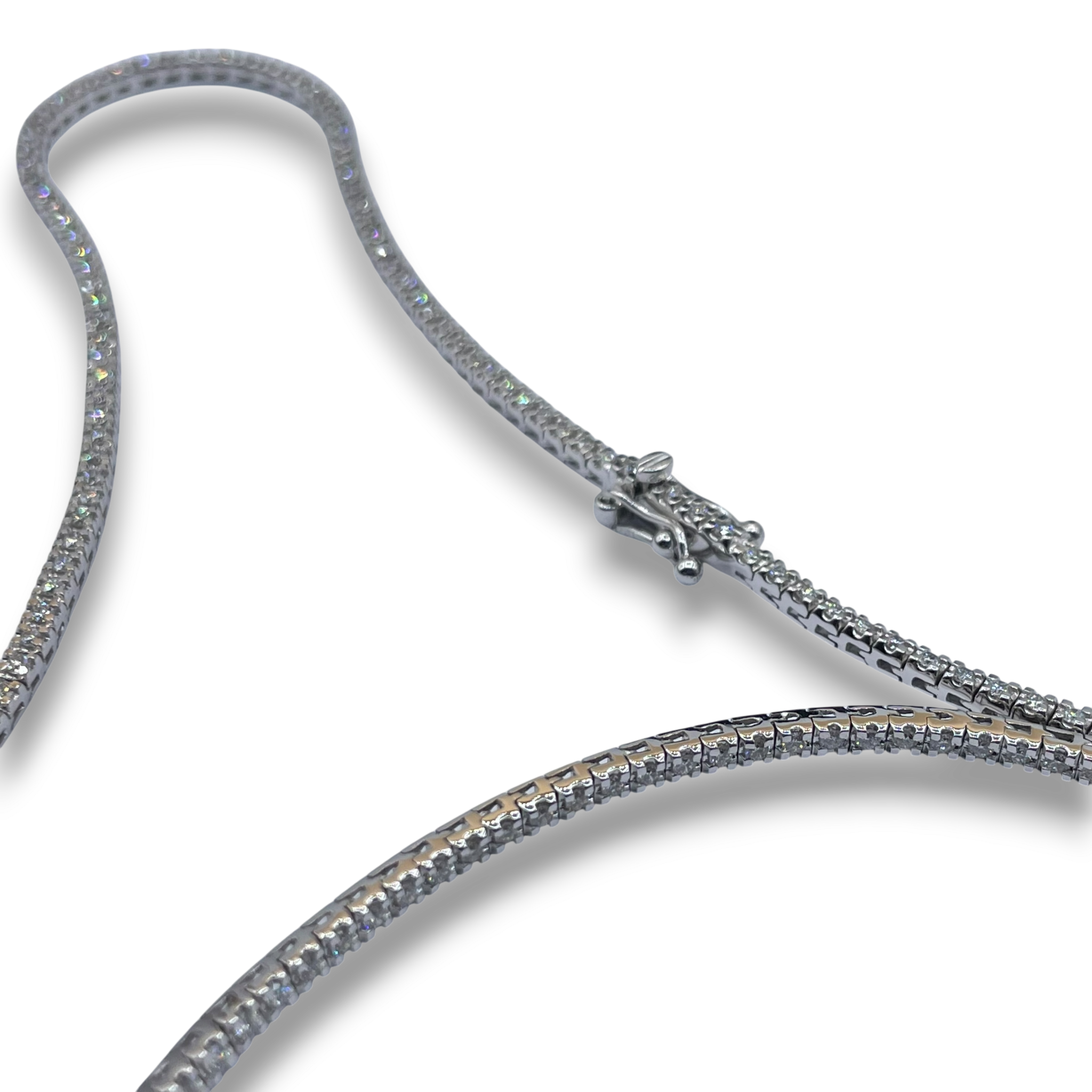 Tennis ketting diamant witgoud