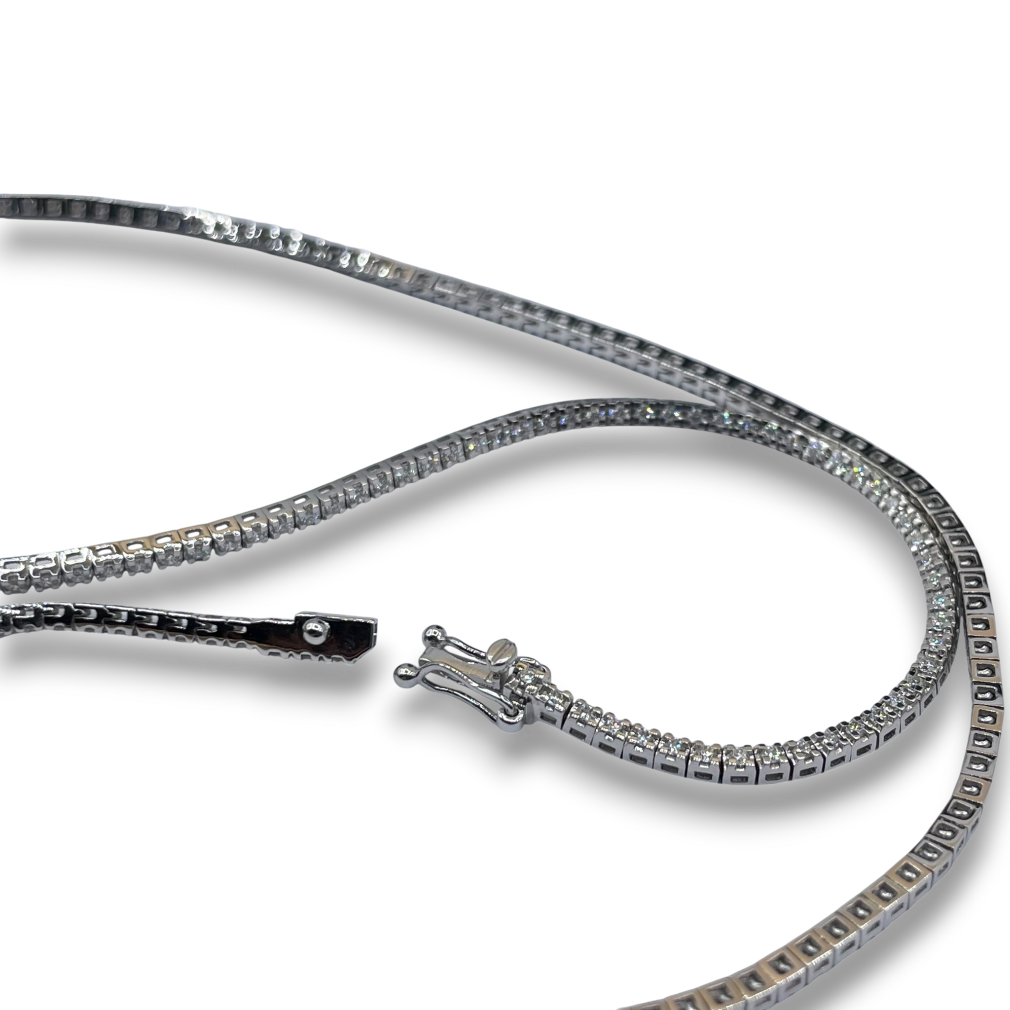 Tennis ketting diamant witgoud