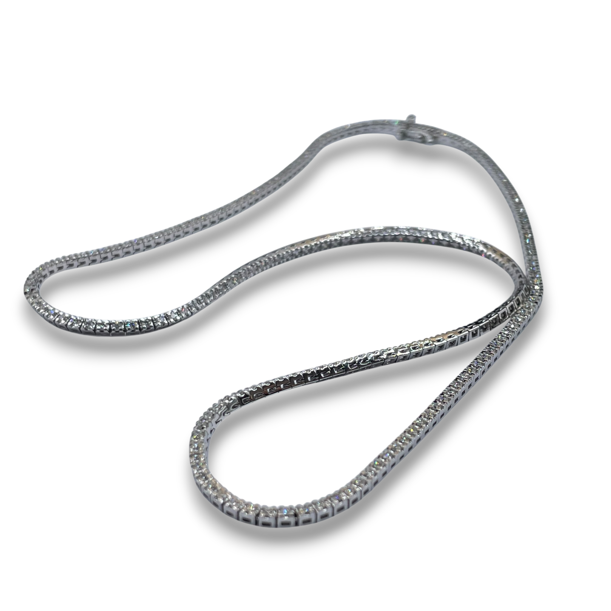 Tennis ketting diamant witgoud