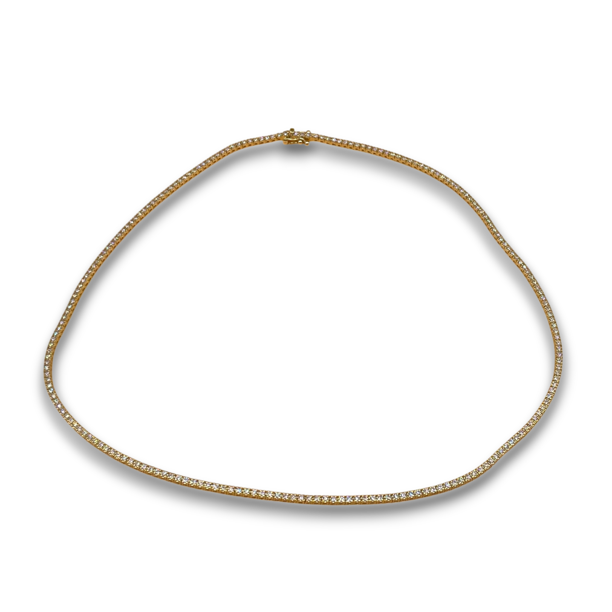 Tennis ketting diamant geel goud
