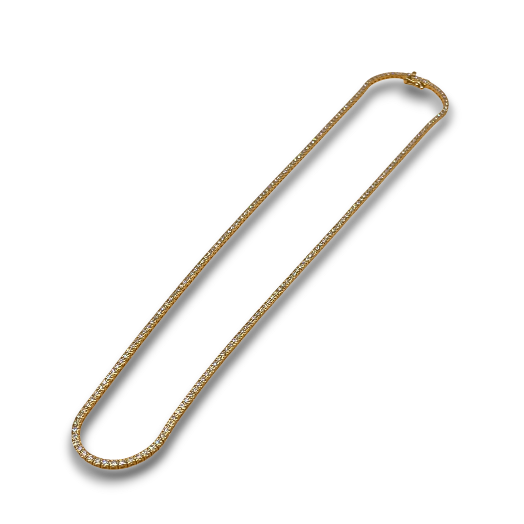 Tennis ketting diamant geel goud