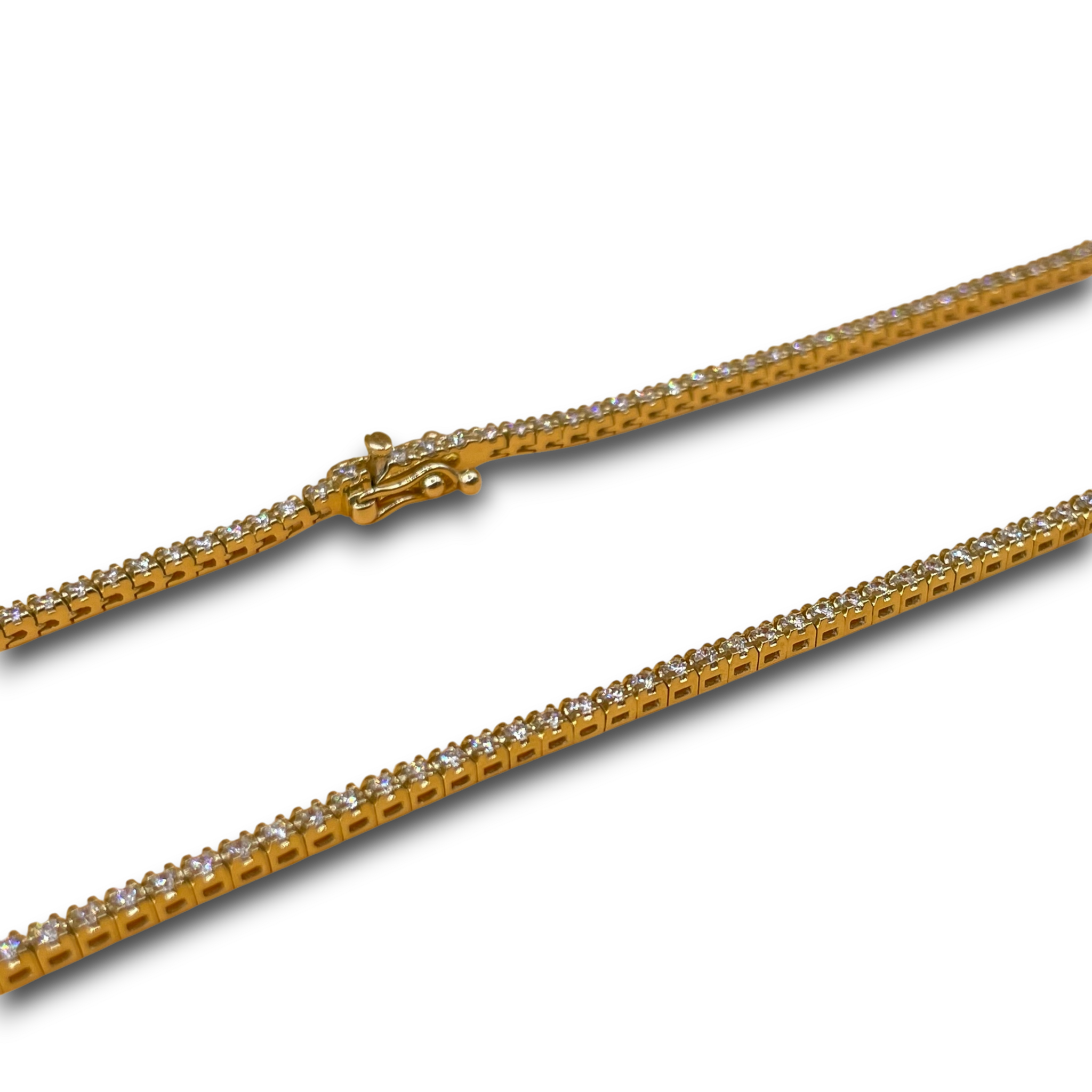 Tennis ketting diamant geel goud