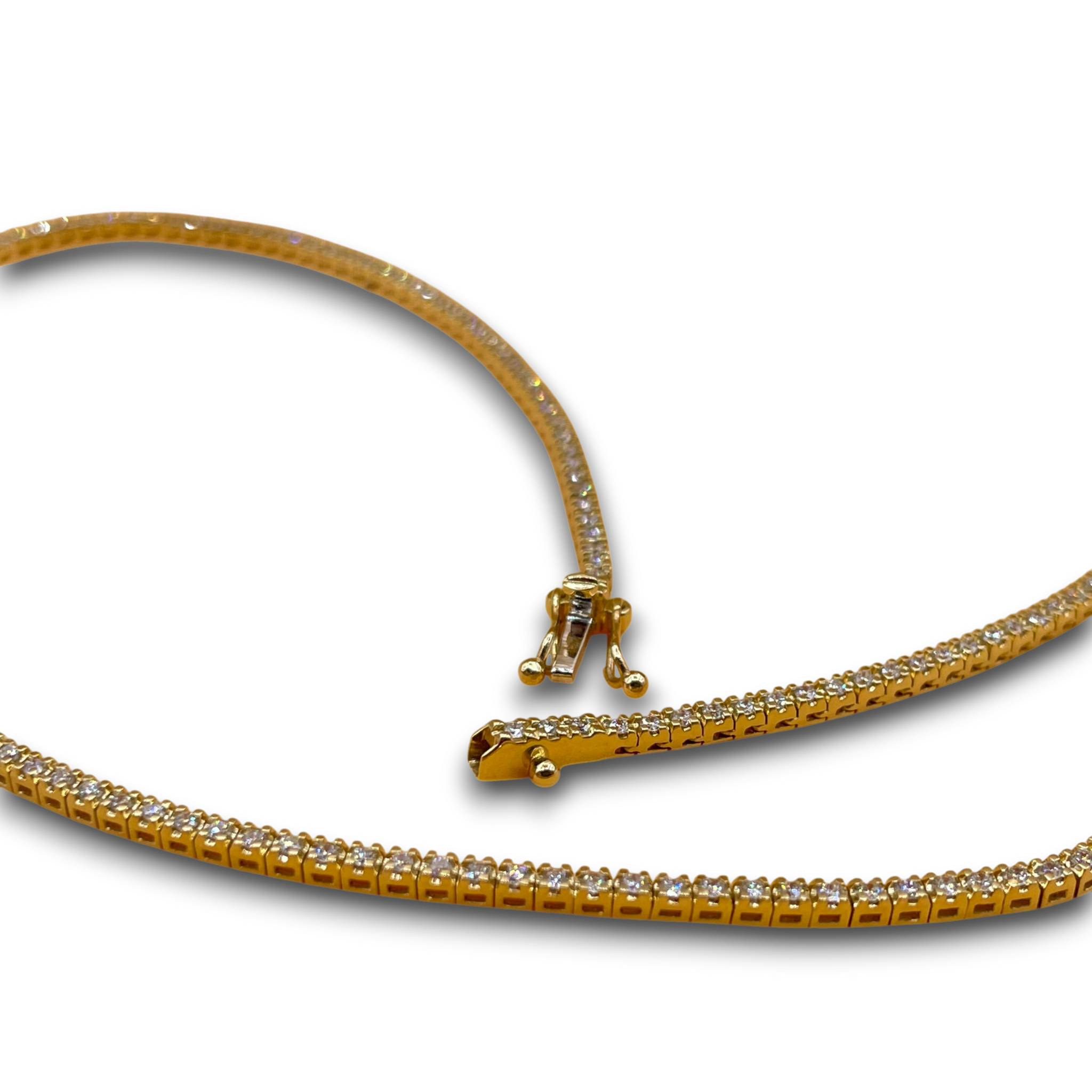 Tennis ketting diamant geel goud